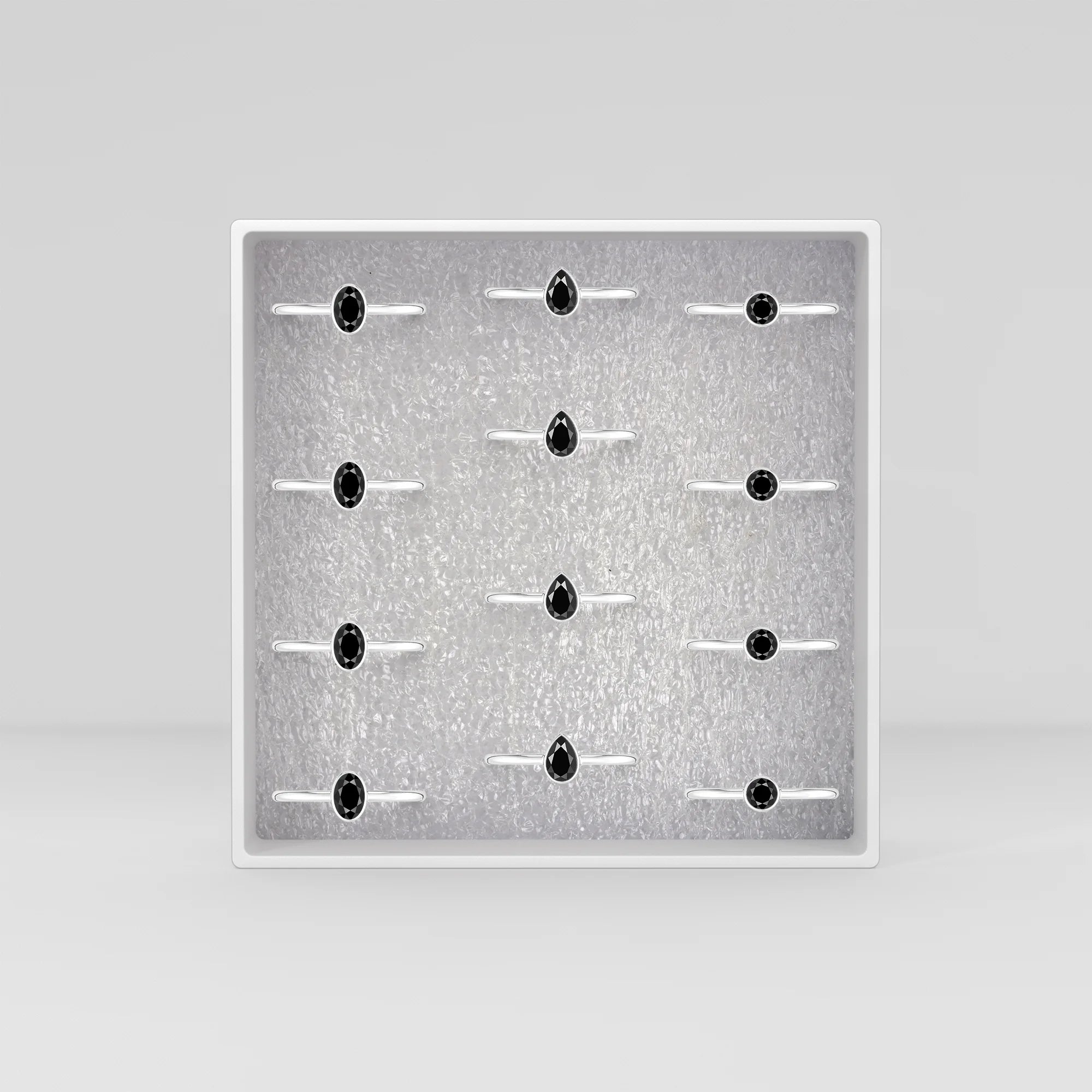 black Tourmaline stackable bezel-set ring