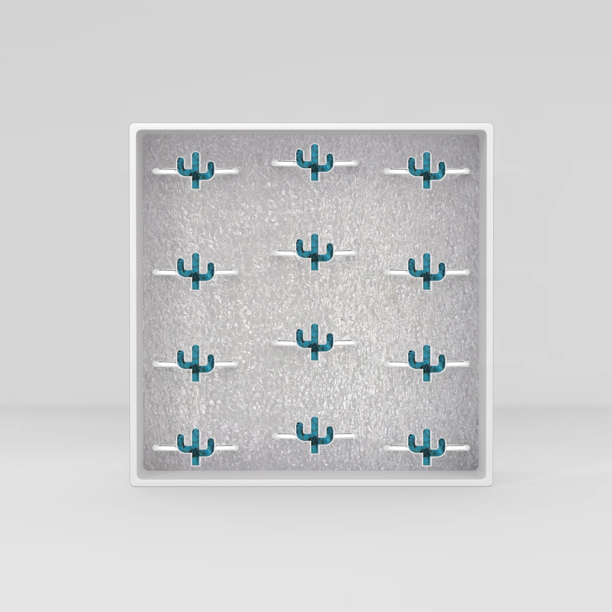 compressed turquoise blue bezel-set ring