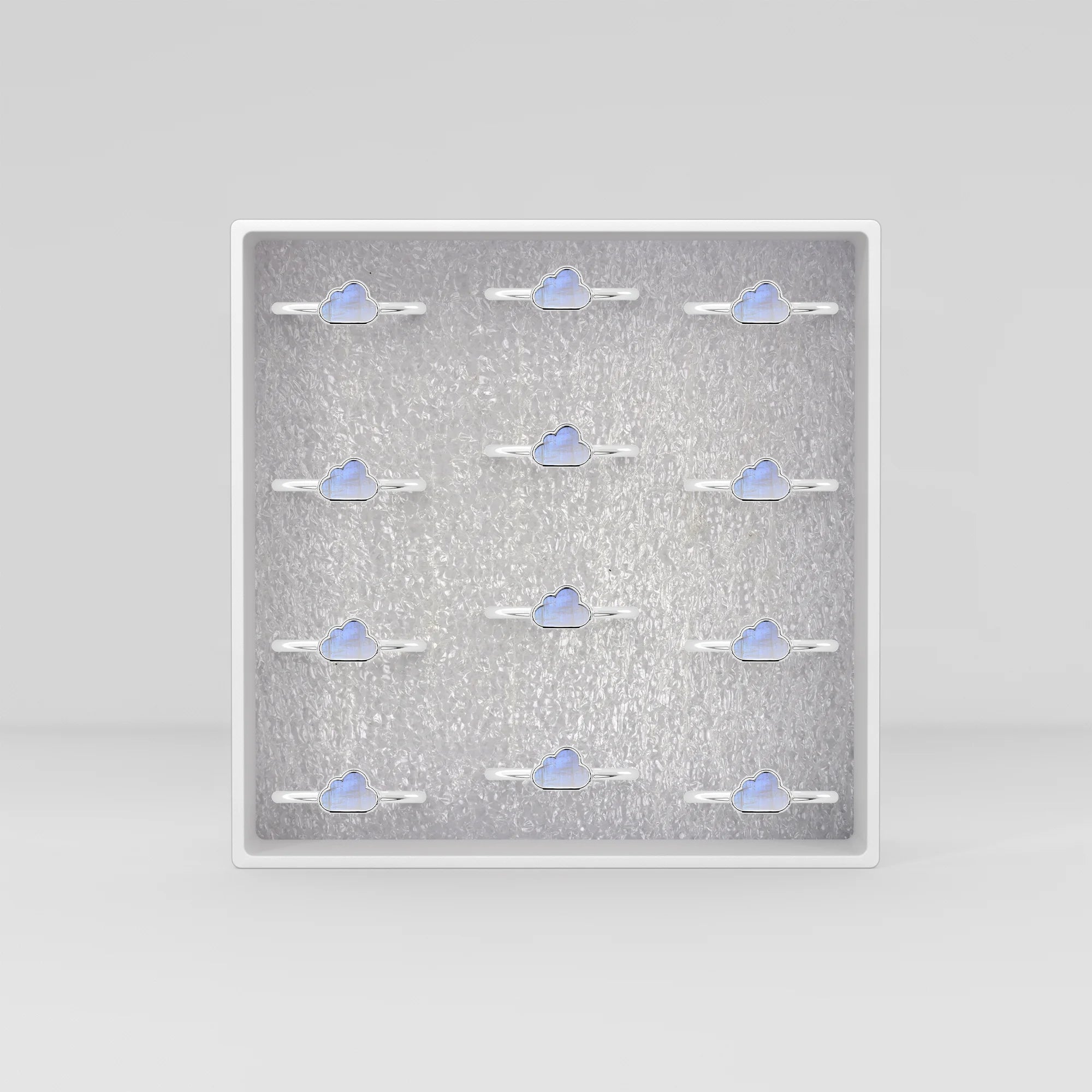 rainbow moonstone stackable bezel-set ring