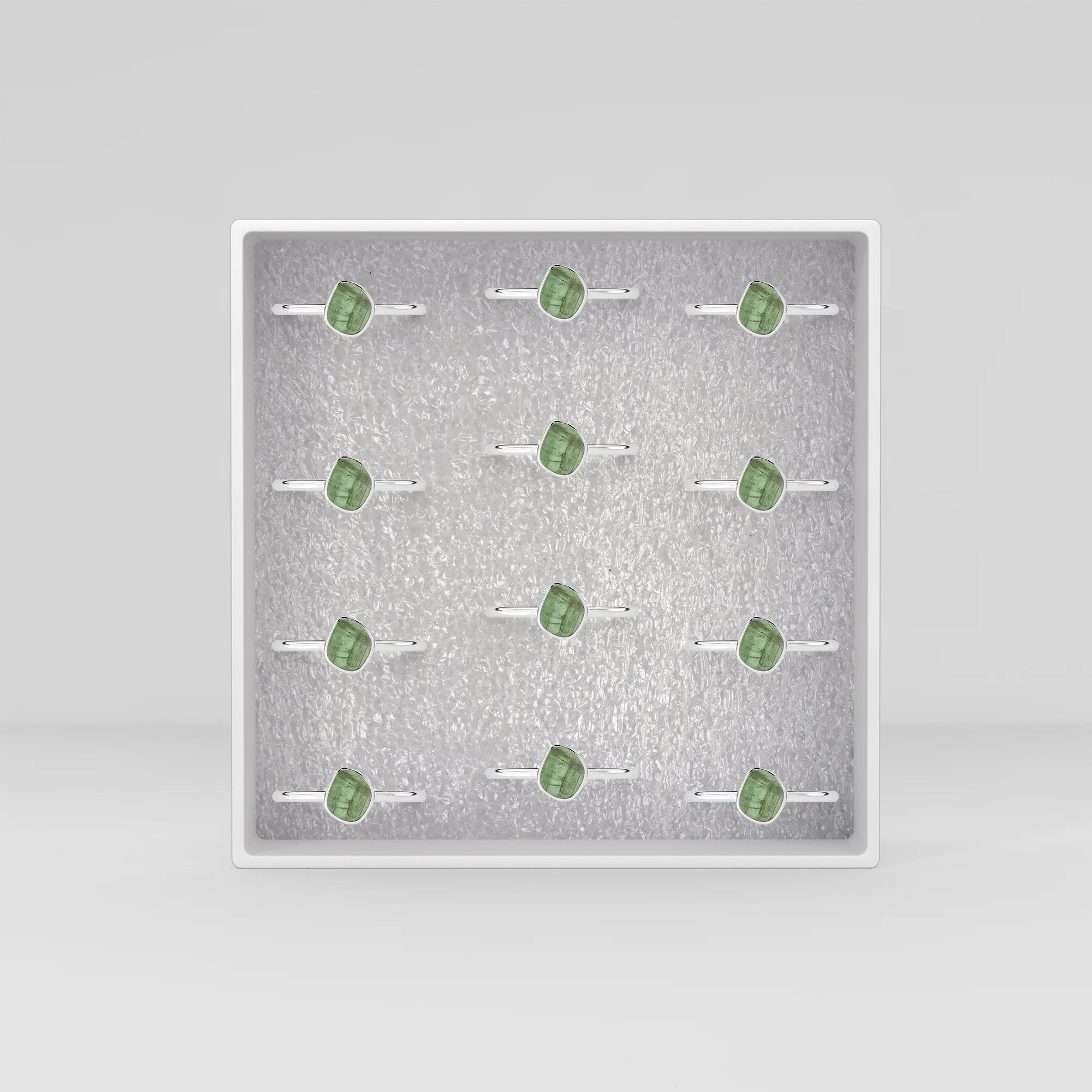 green tourmaline stackable bezel-set ring