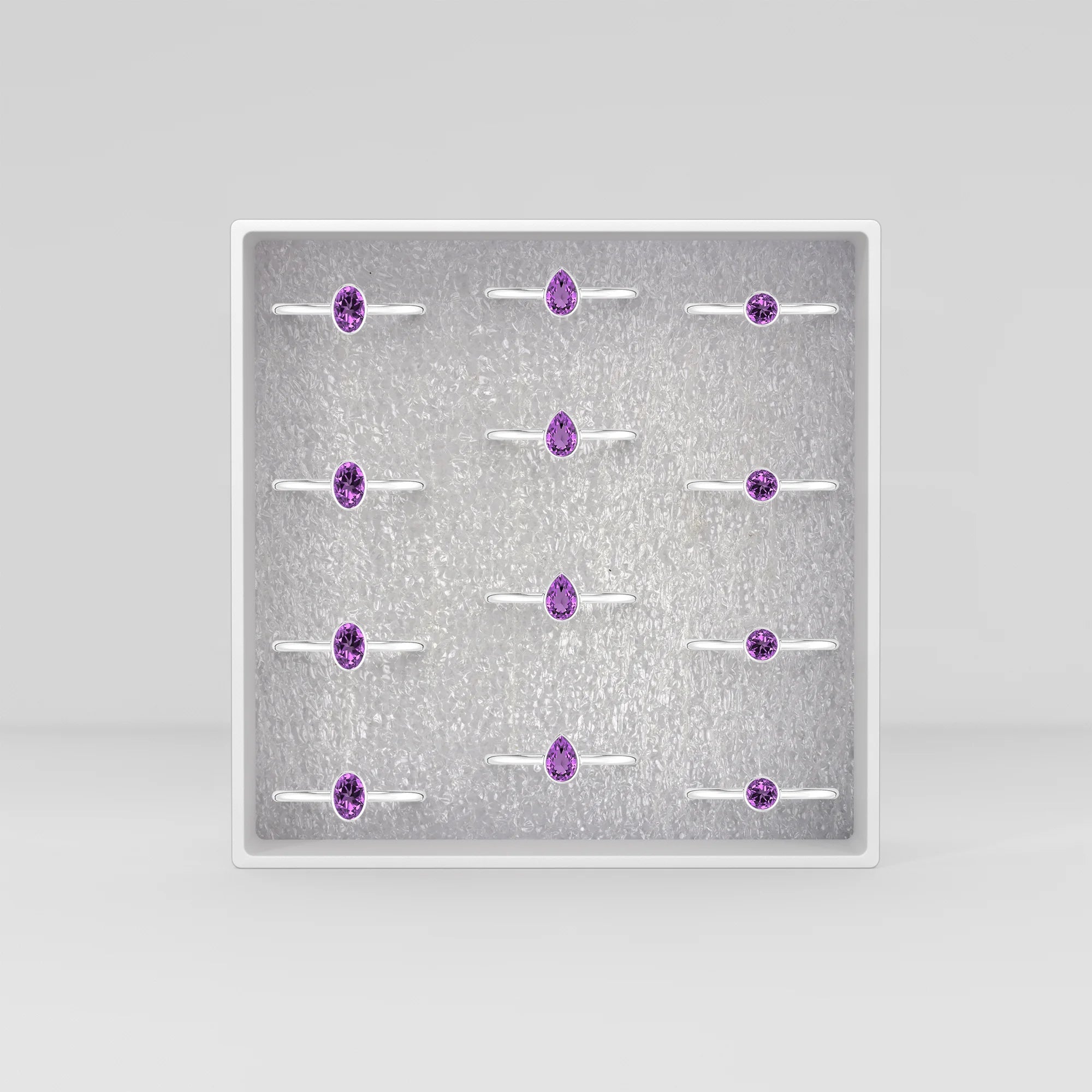 amethyst stackable bezel-set ring