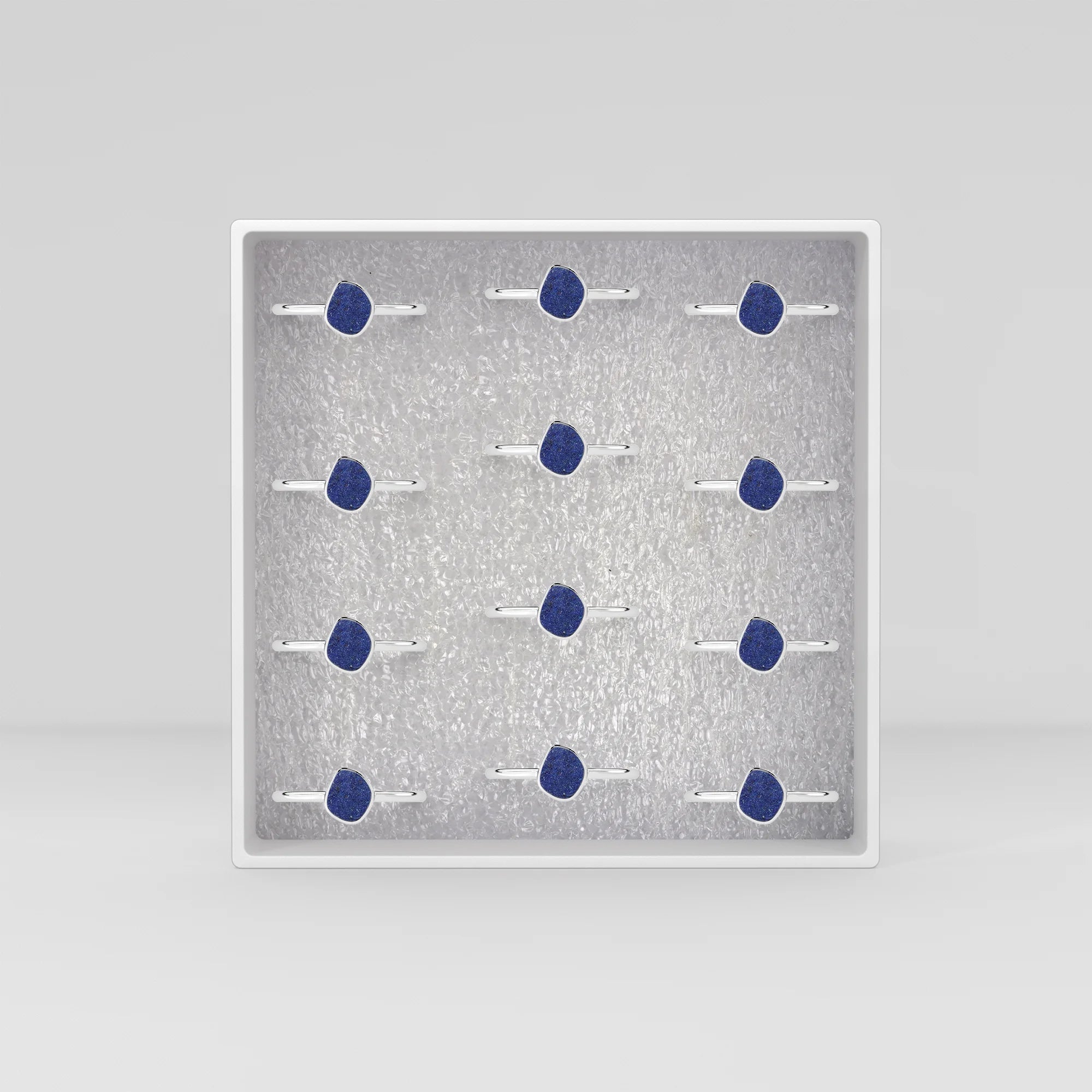 azurite stackable bezel-set ring