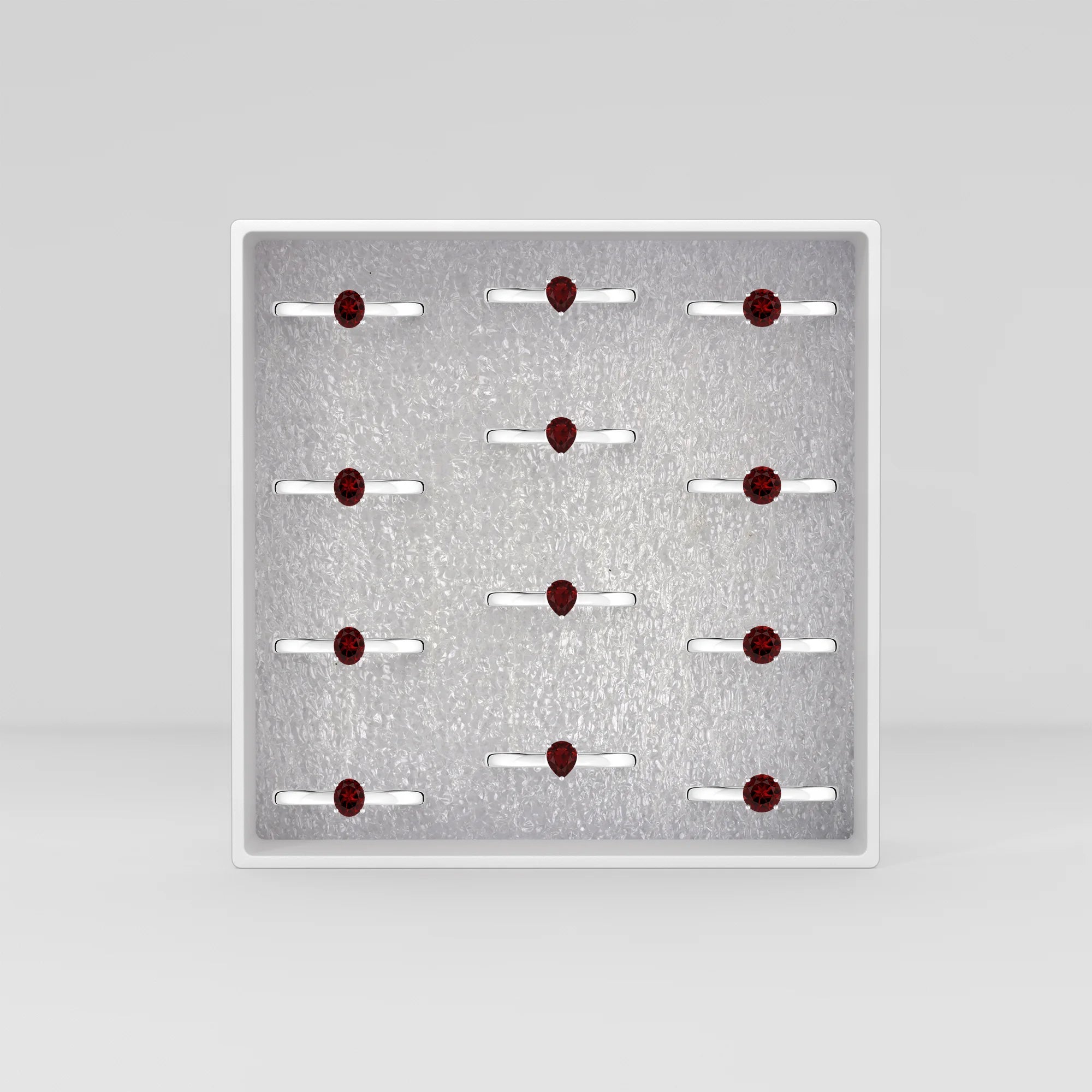 garnet stackable prong-set ring