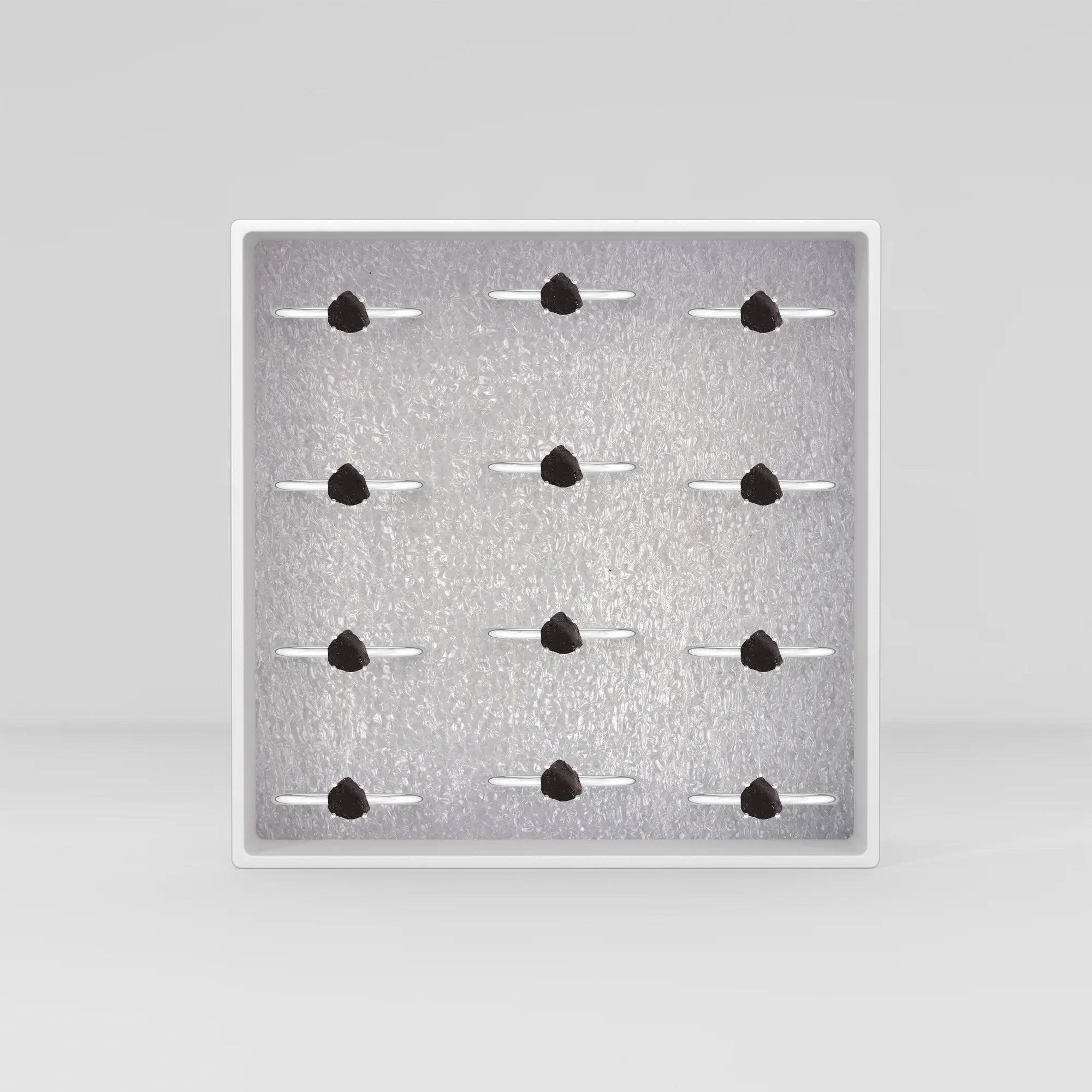 shungite stackable prong-set ring