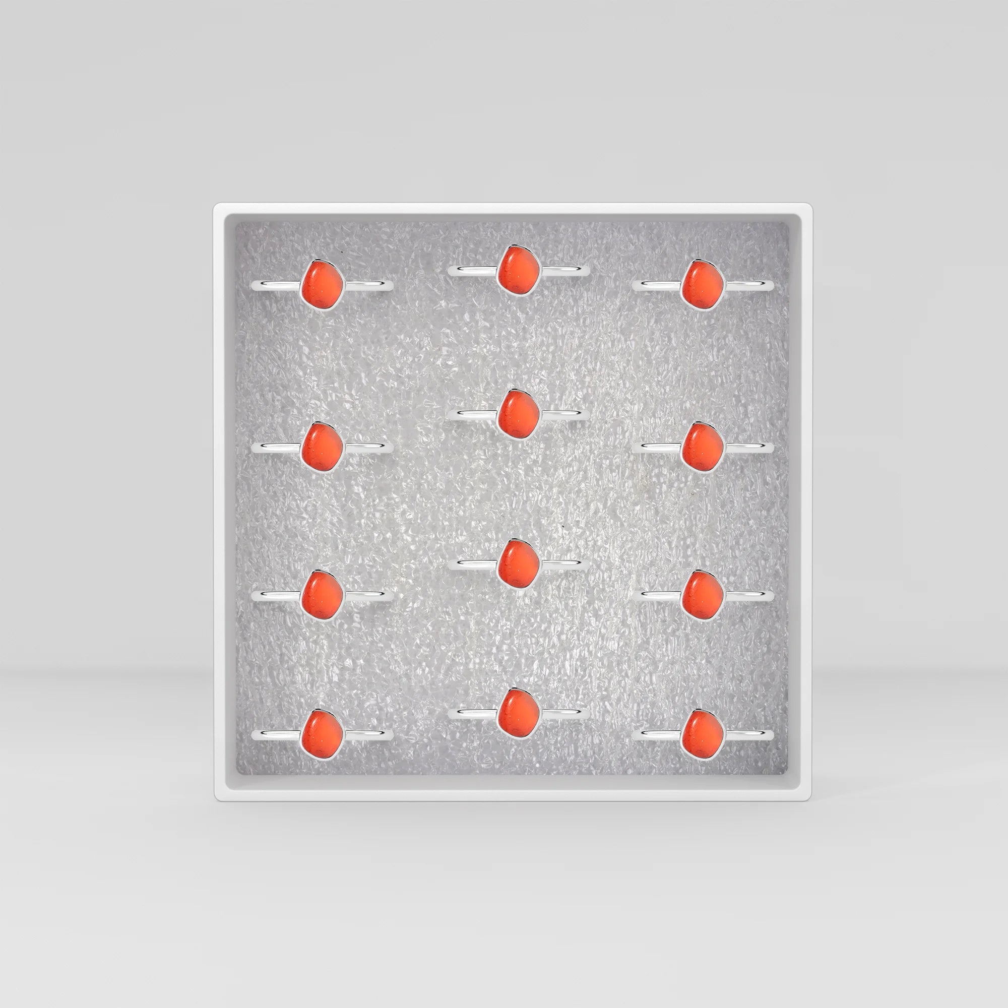 amber stackable bezel-set ring