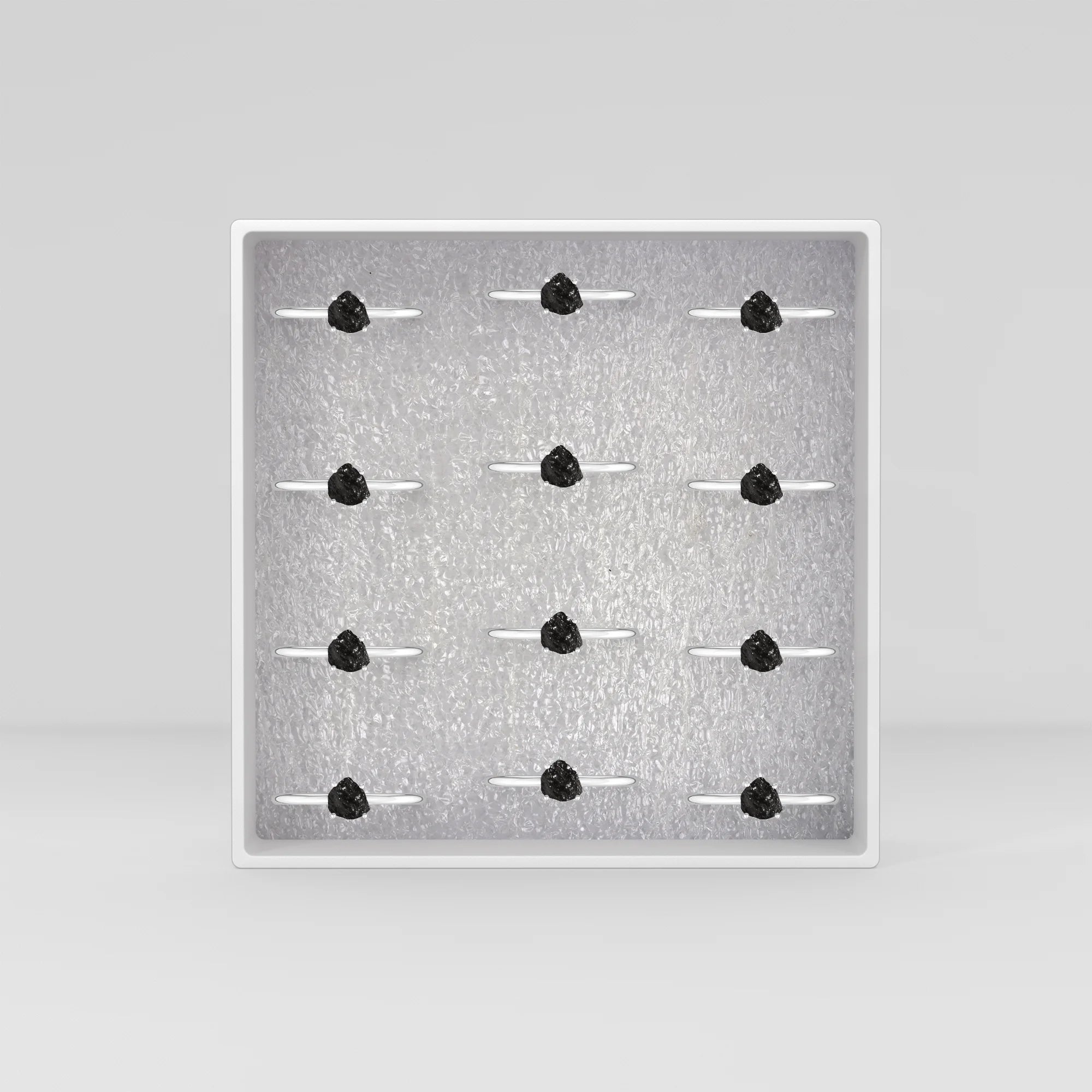 black tourmaline stackable prong-set ring