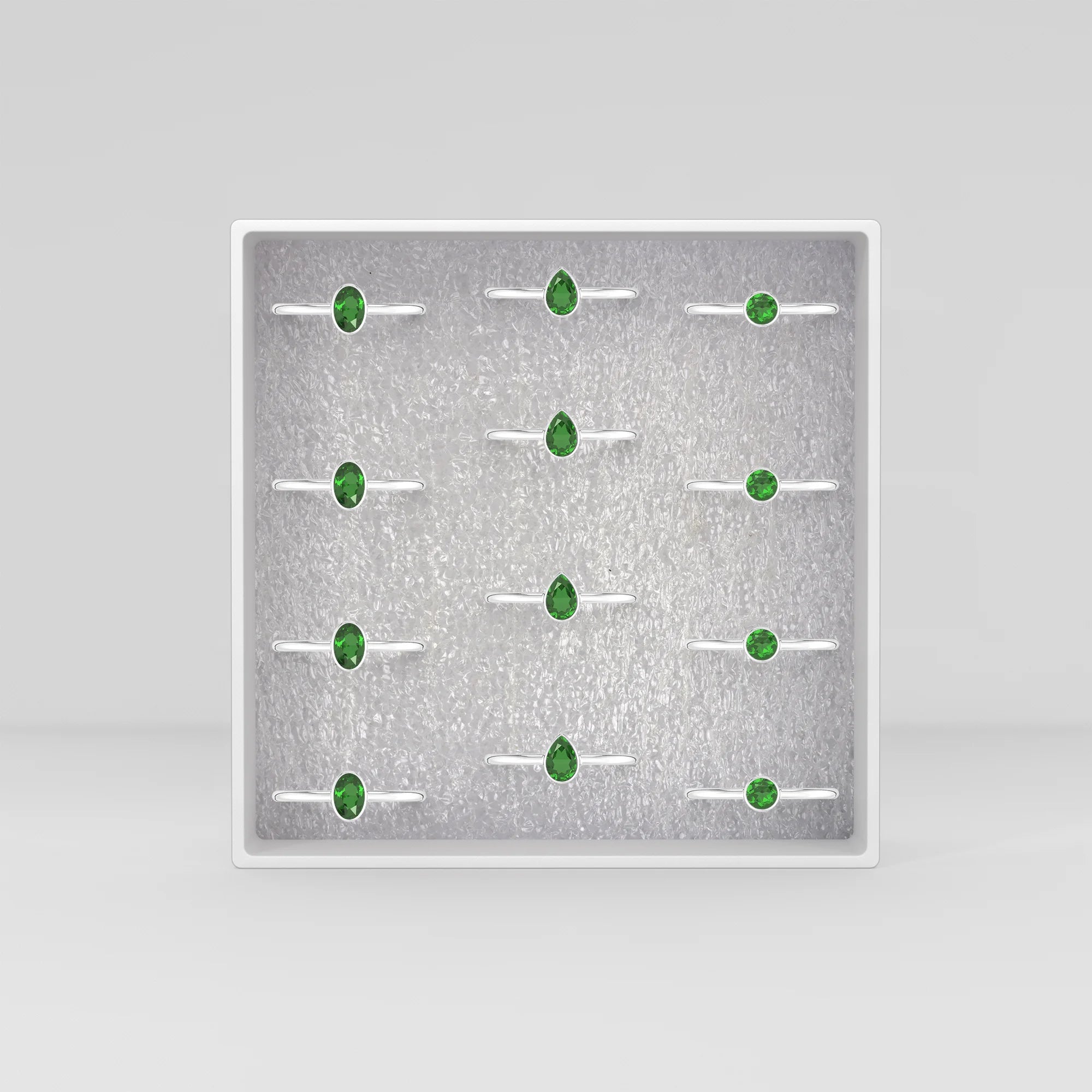 chrome Diopside stackable bezel-set ring