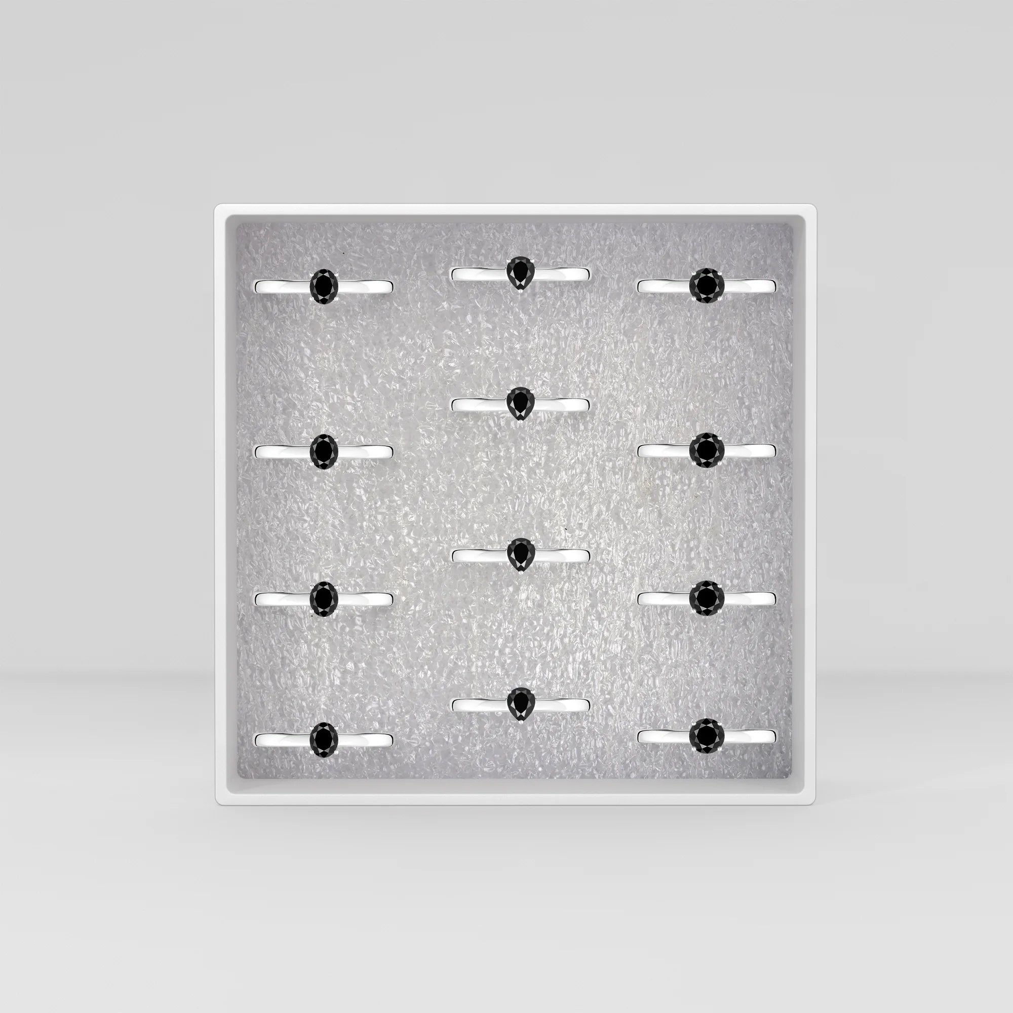 black tourmaline stackable prong-set ring