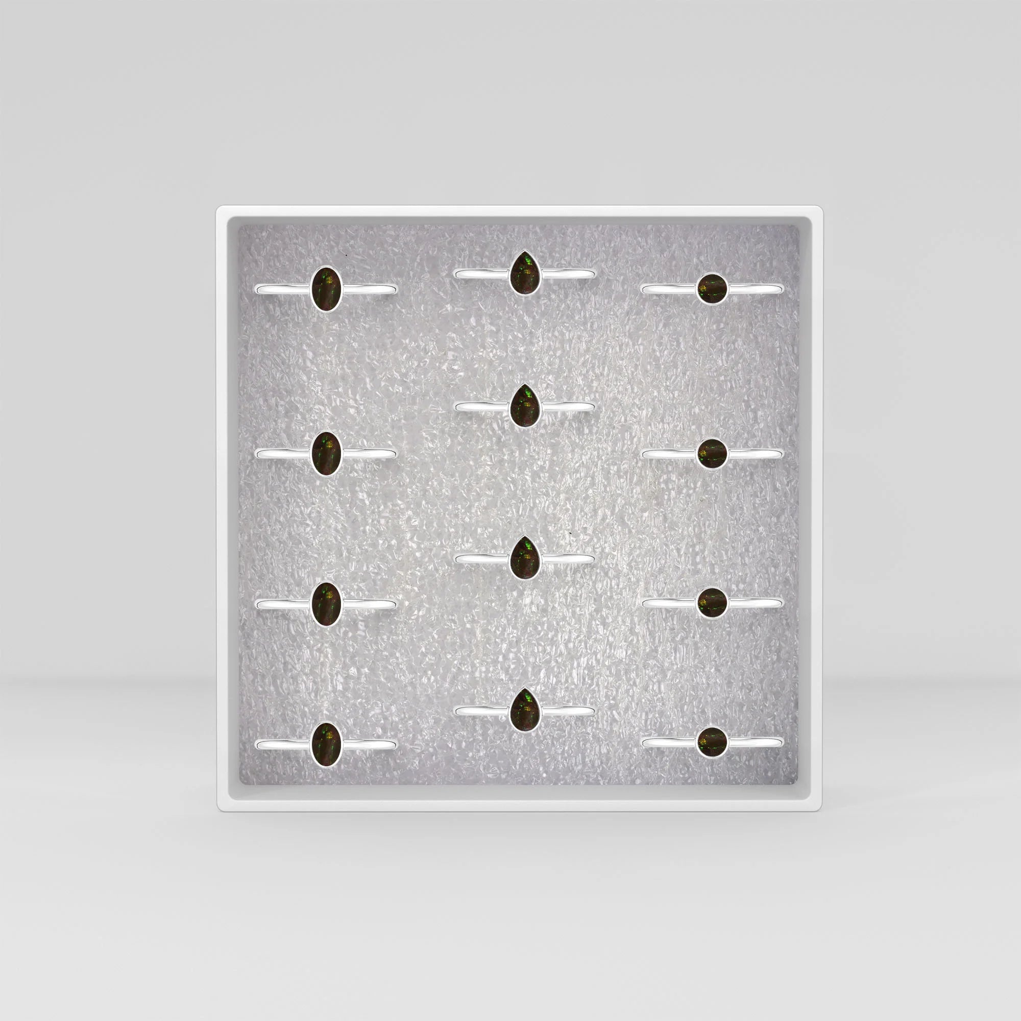 ammolite bezel-set ring