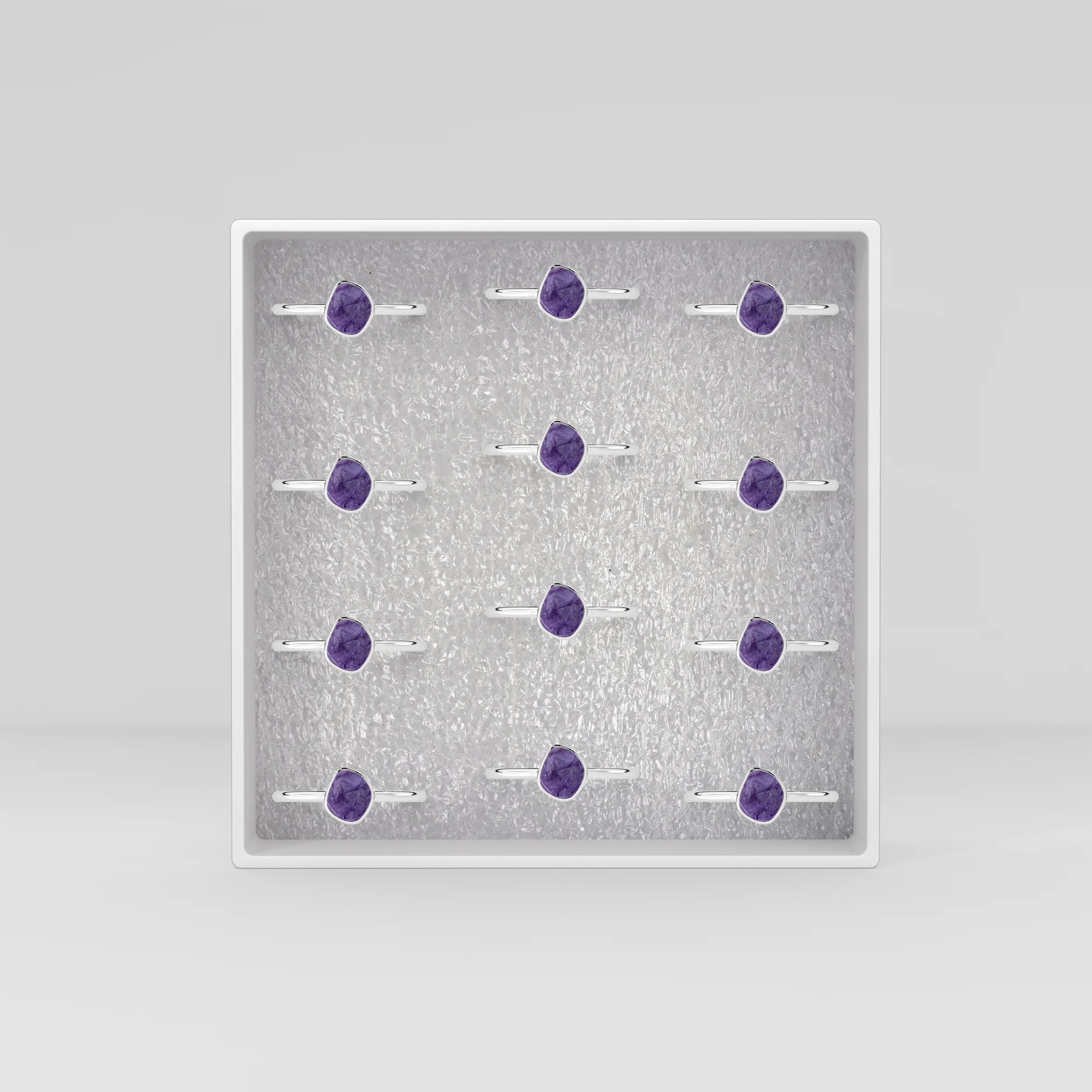 charoite stackable bezel-set ring