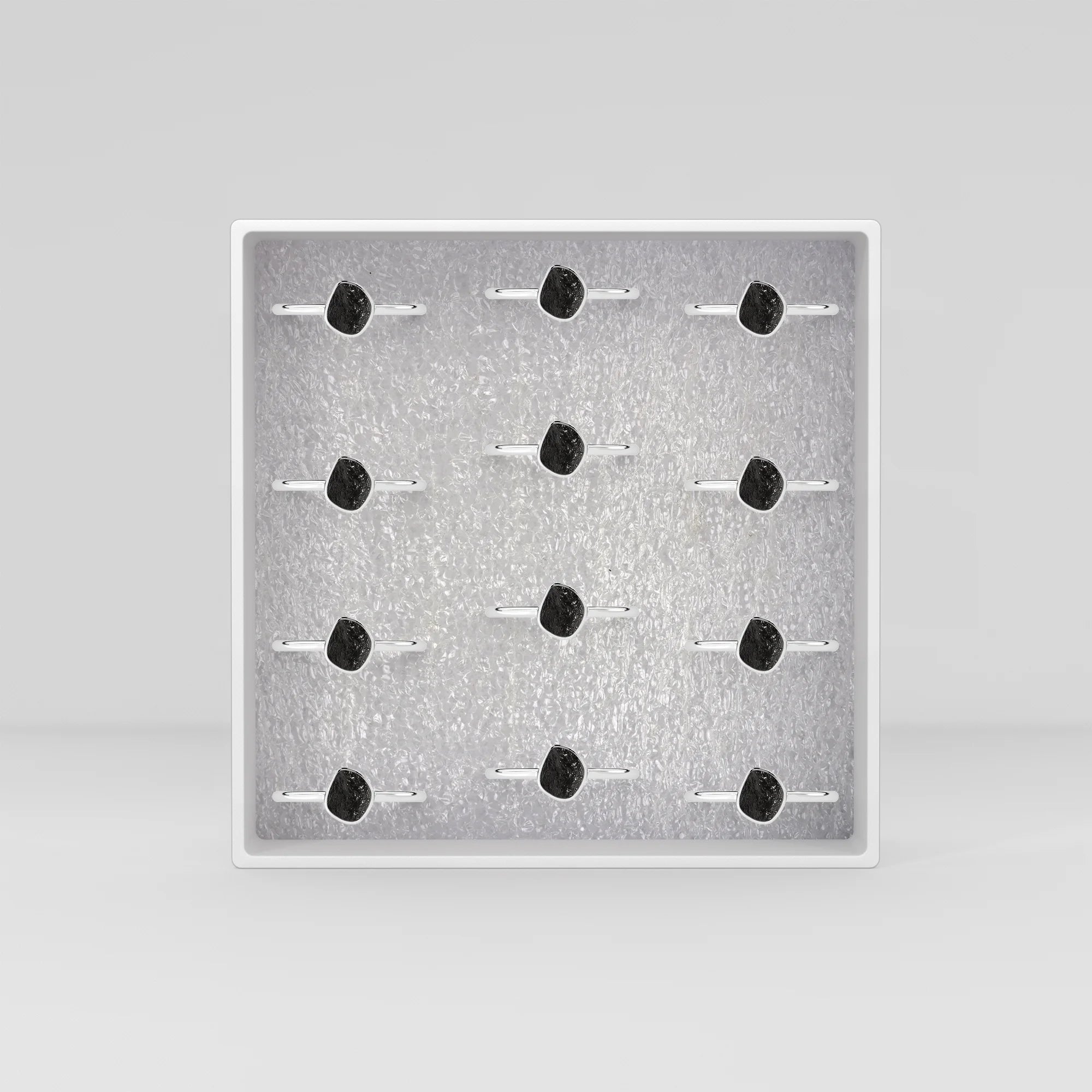 black tourmaline stackable bezel-set ring