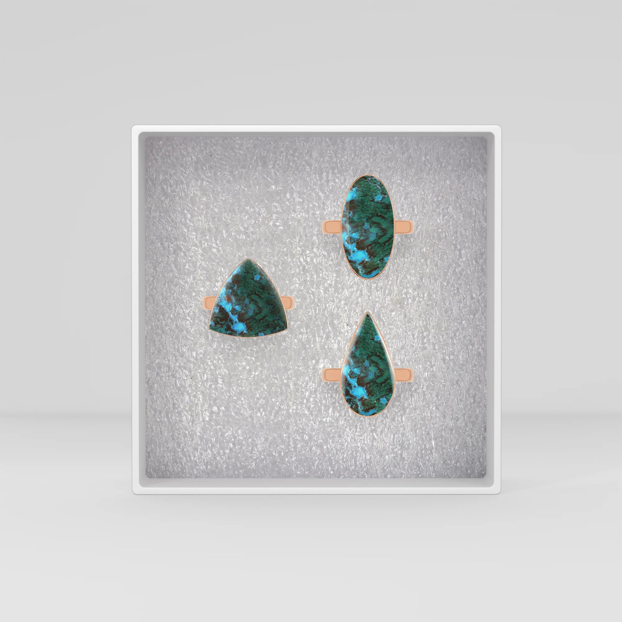 chrysocolla bezel-set ring