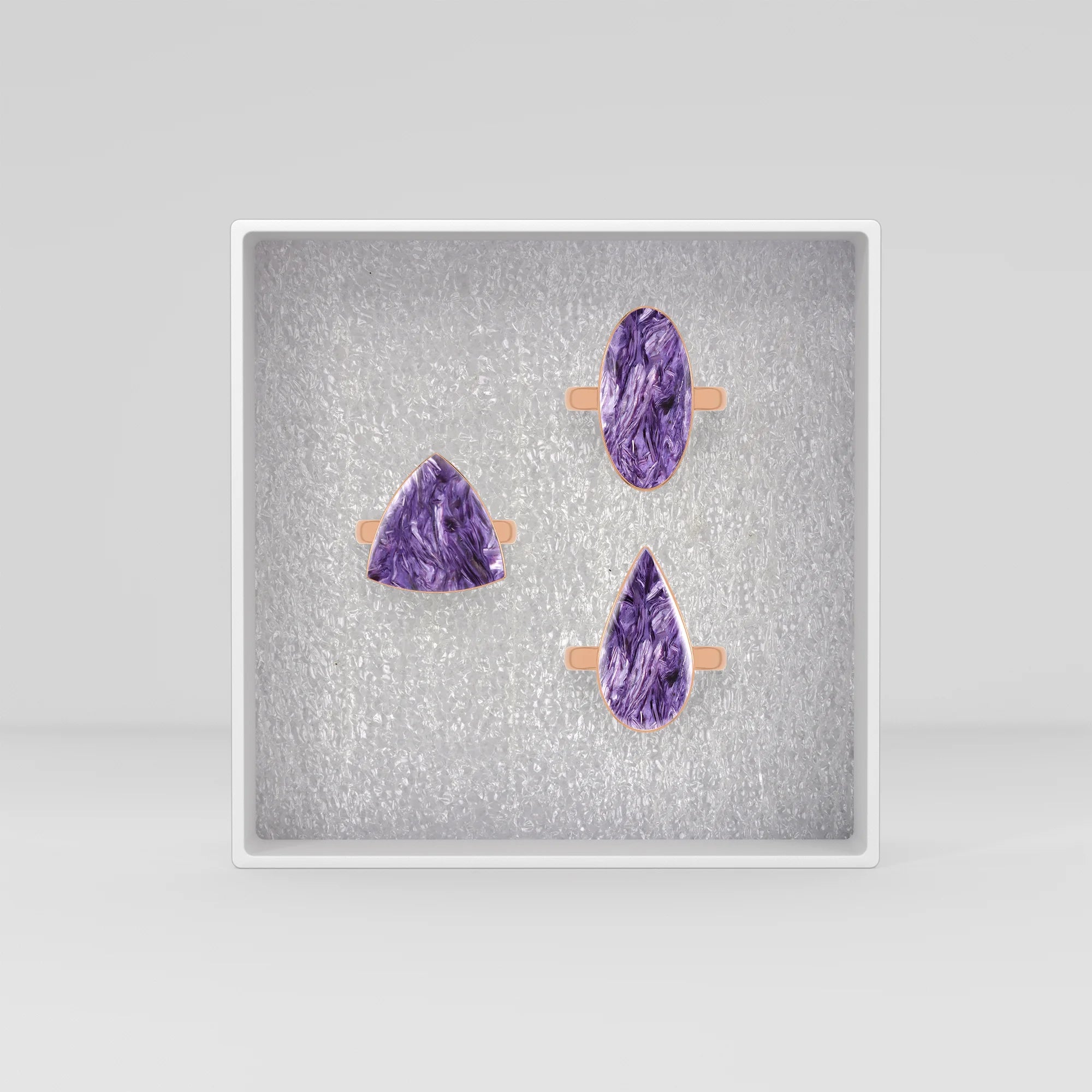 charoite bezel-set ring