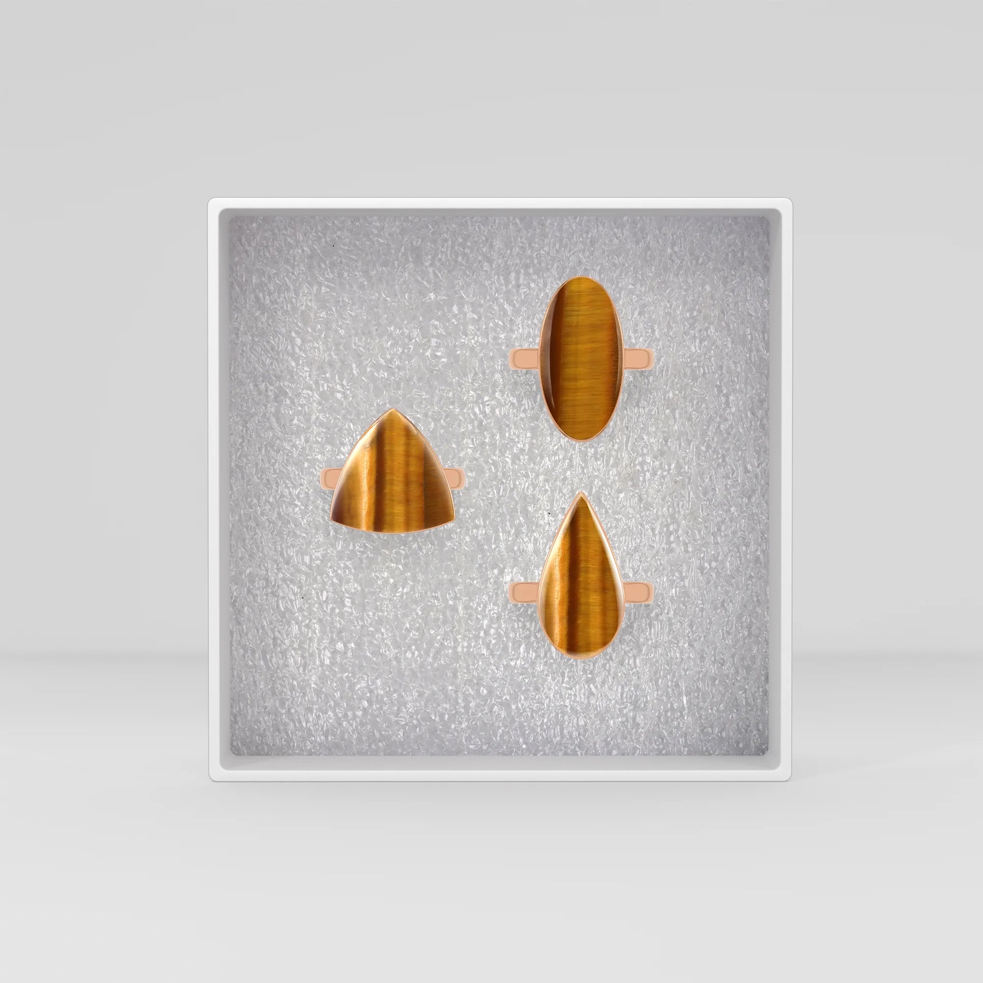 tiger-eye bezel-set ring