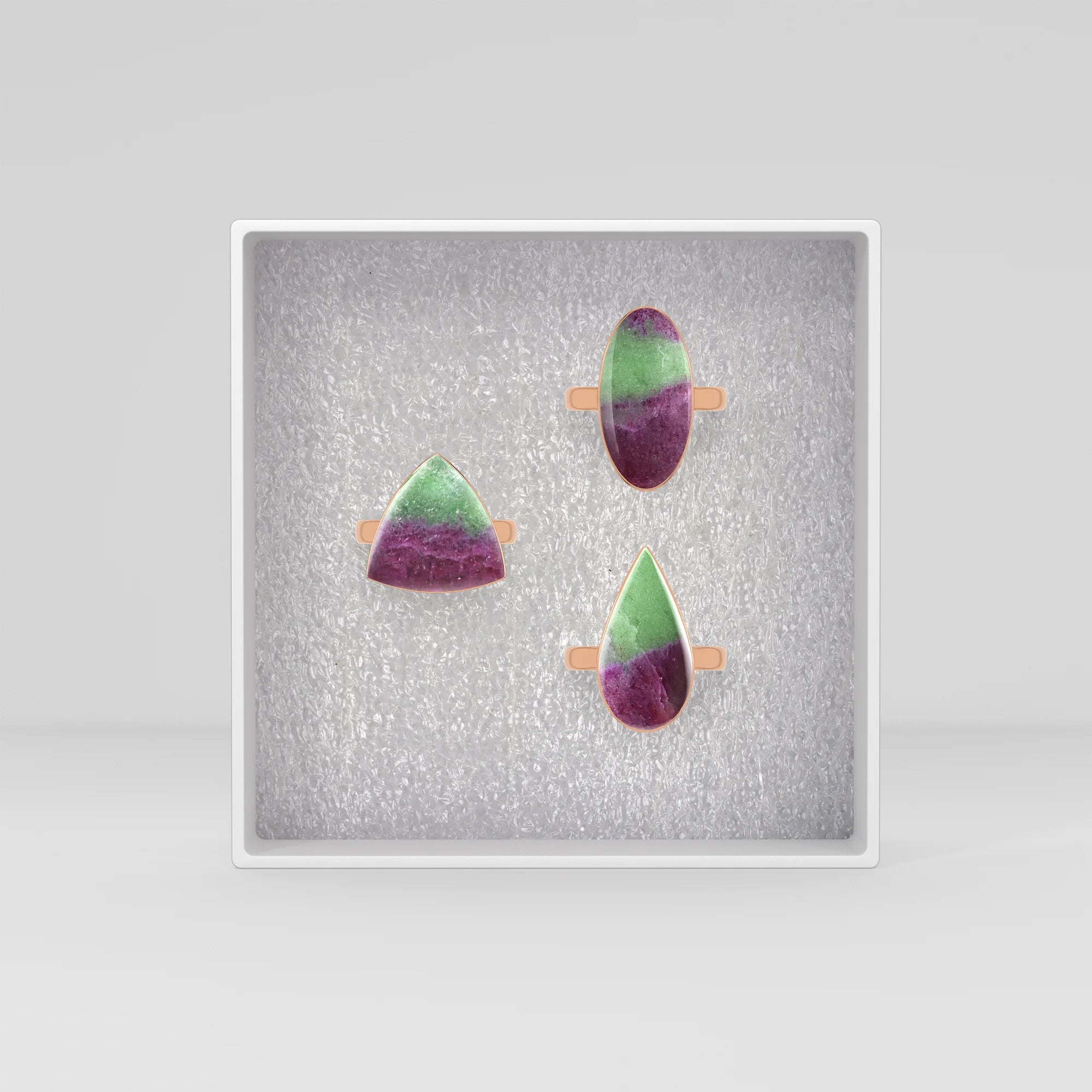 ruby-zoisite bezel-set ring