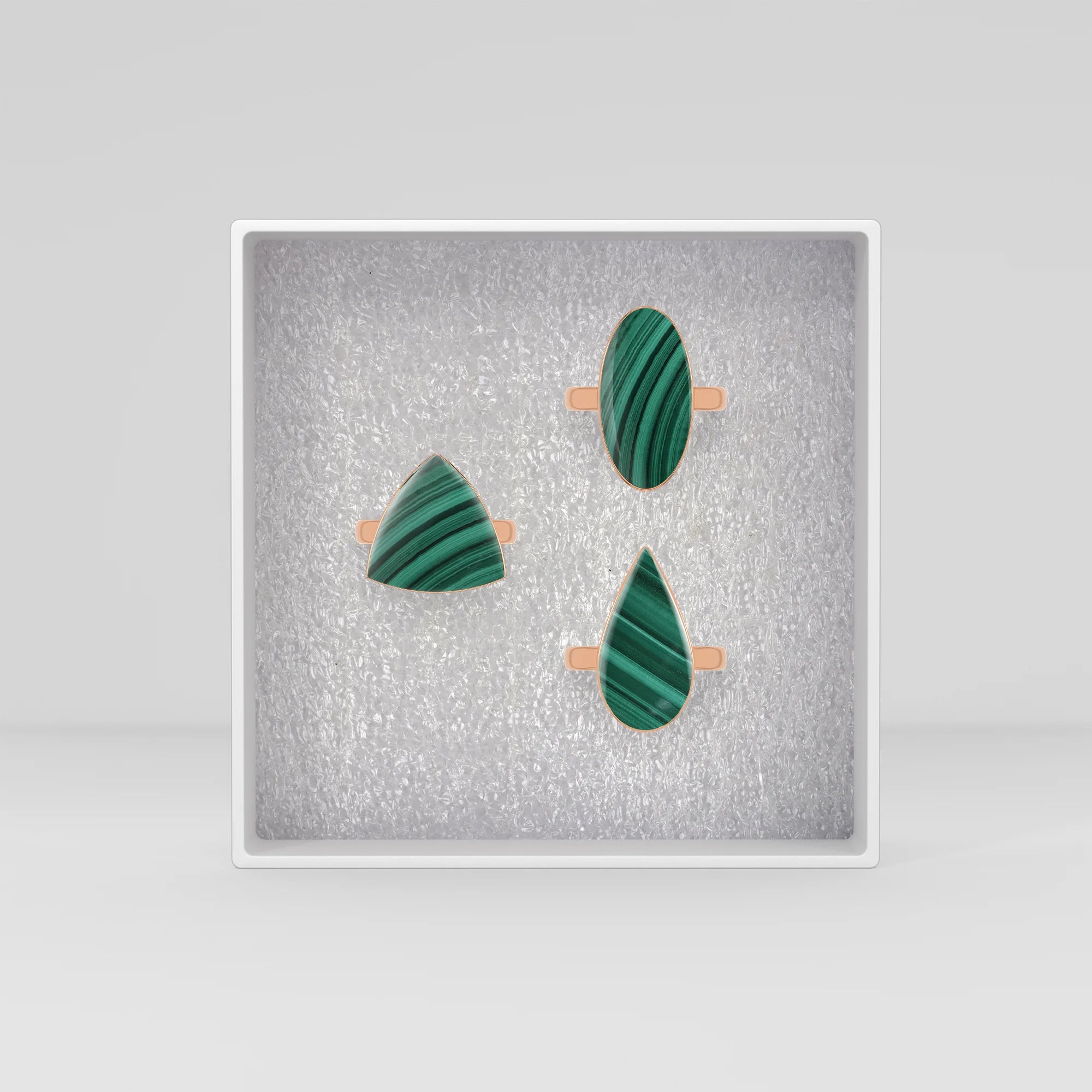 malachite bezel-set ring