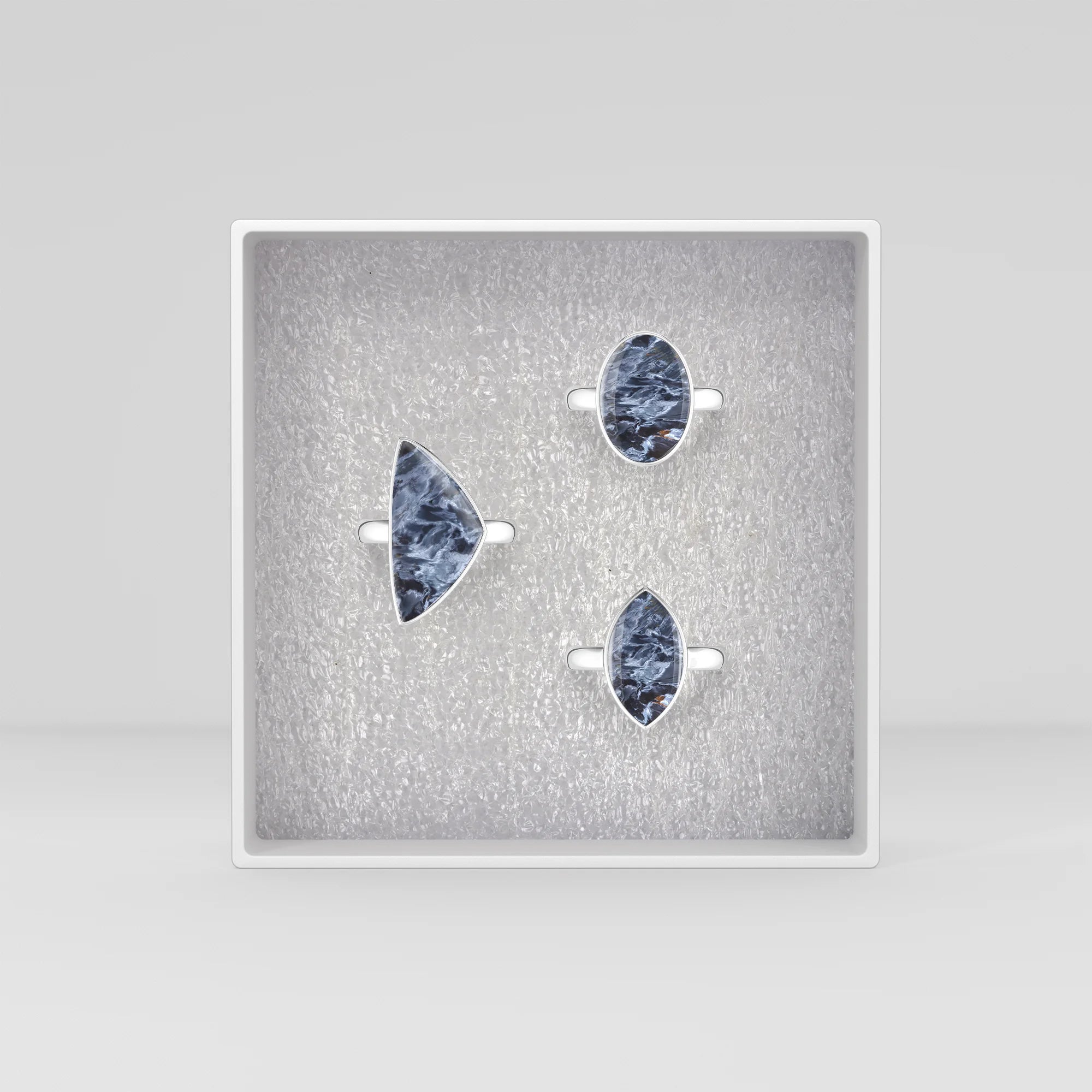 pietersite bezel-set ring