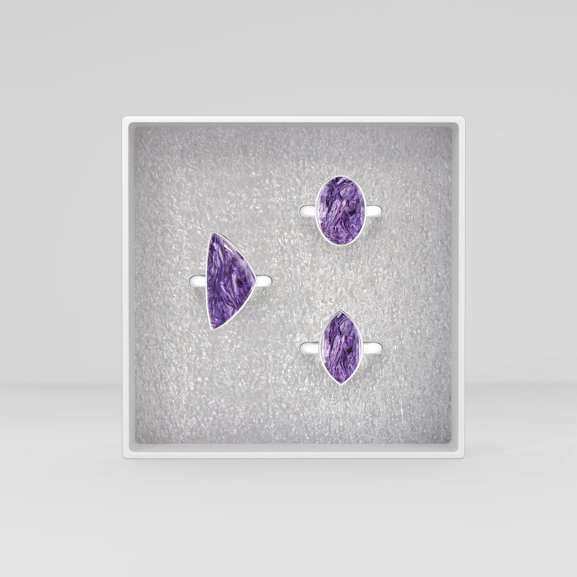 charoite bezel-set ring