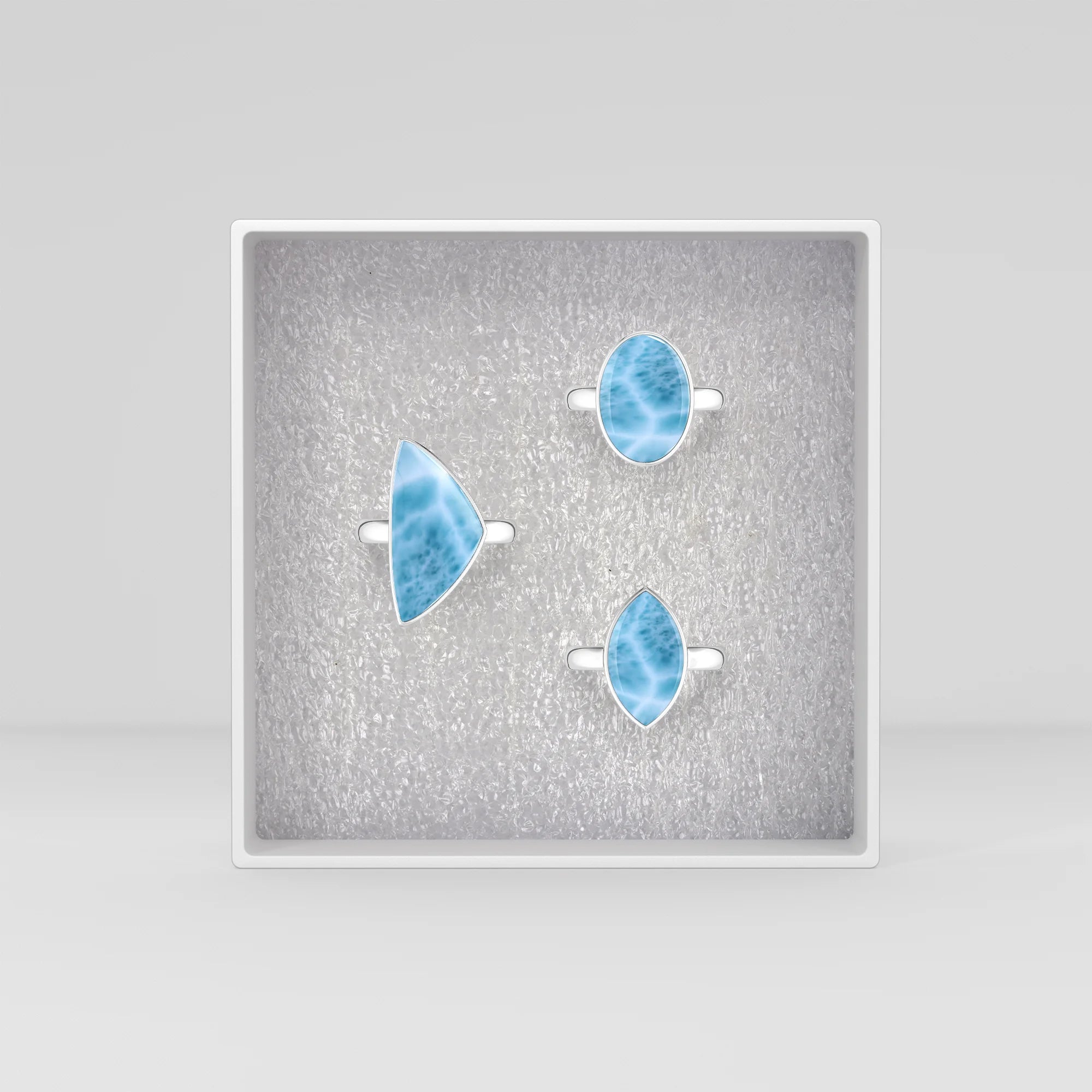 larimar bezel-set ring