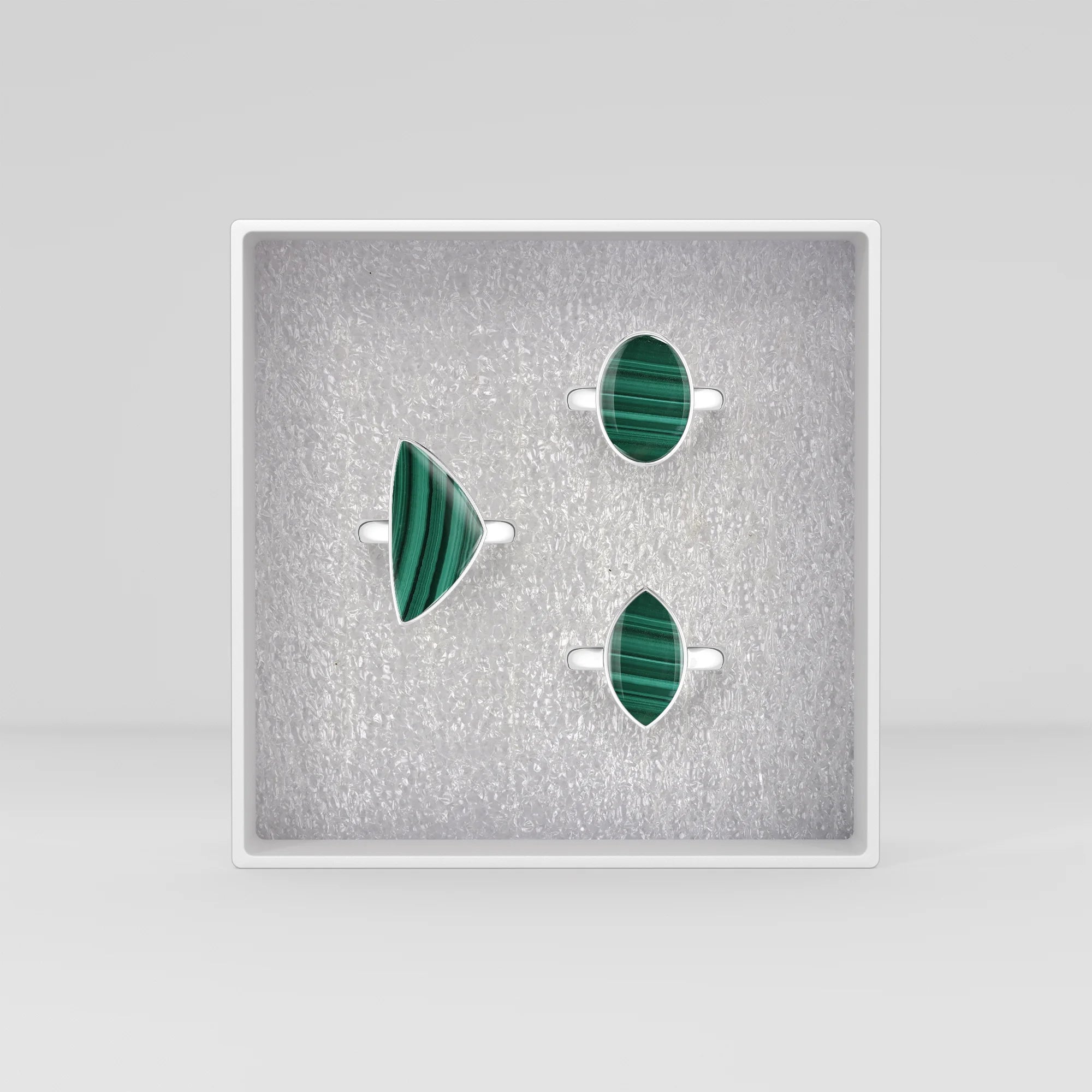 malachite bezel-set ring