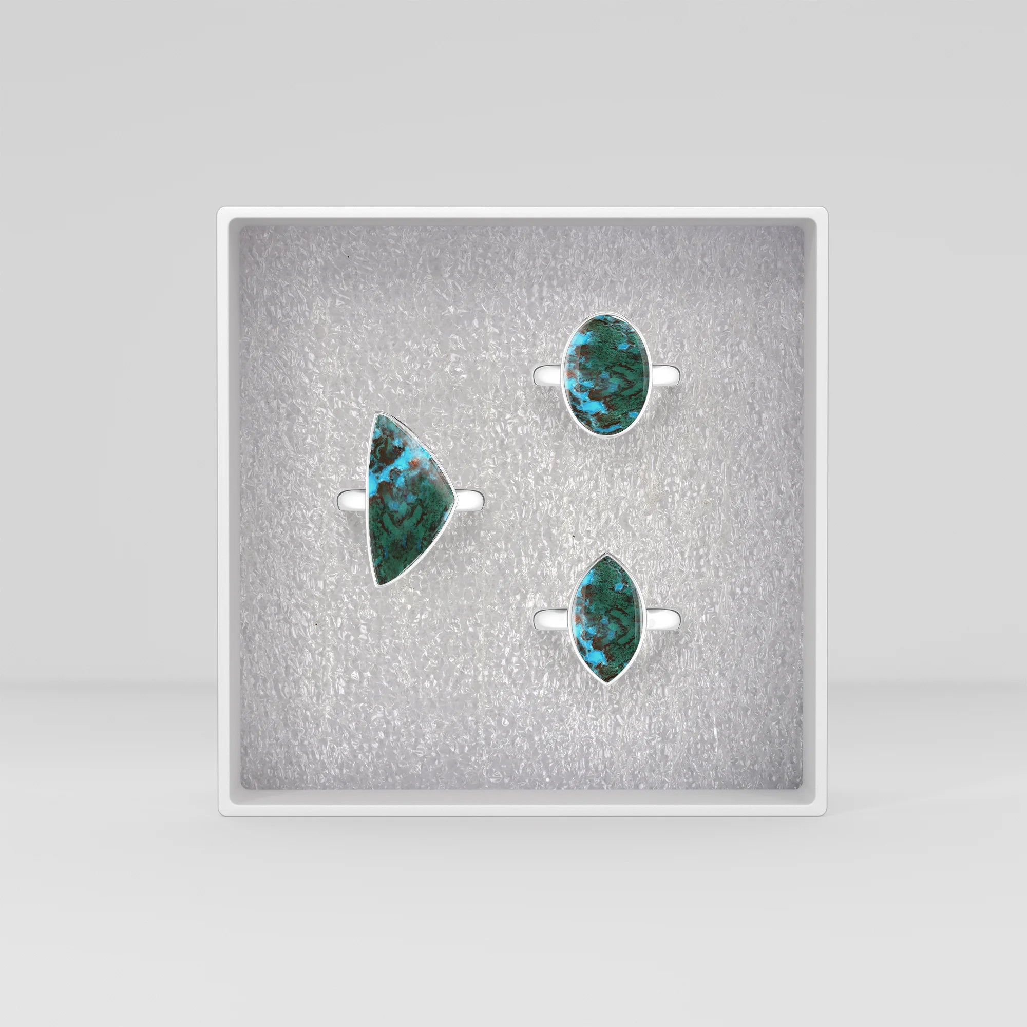 chrysocolla bezel-set ring