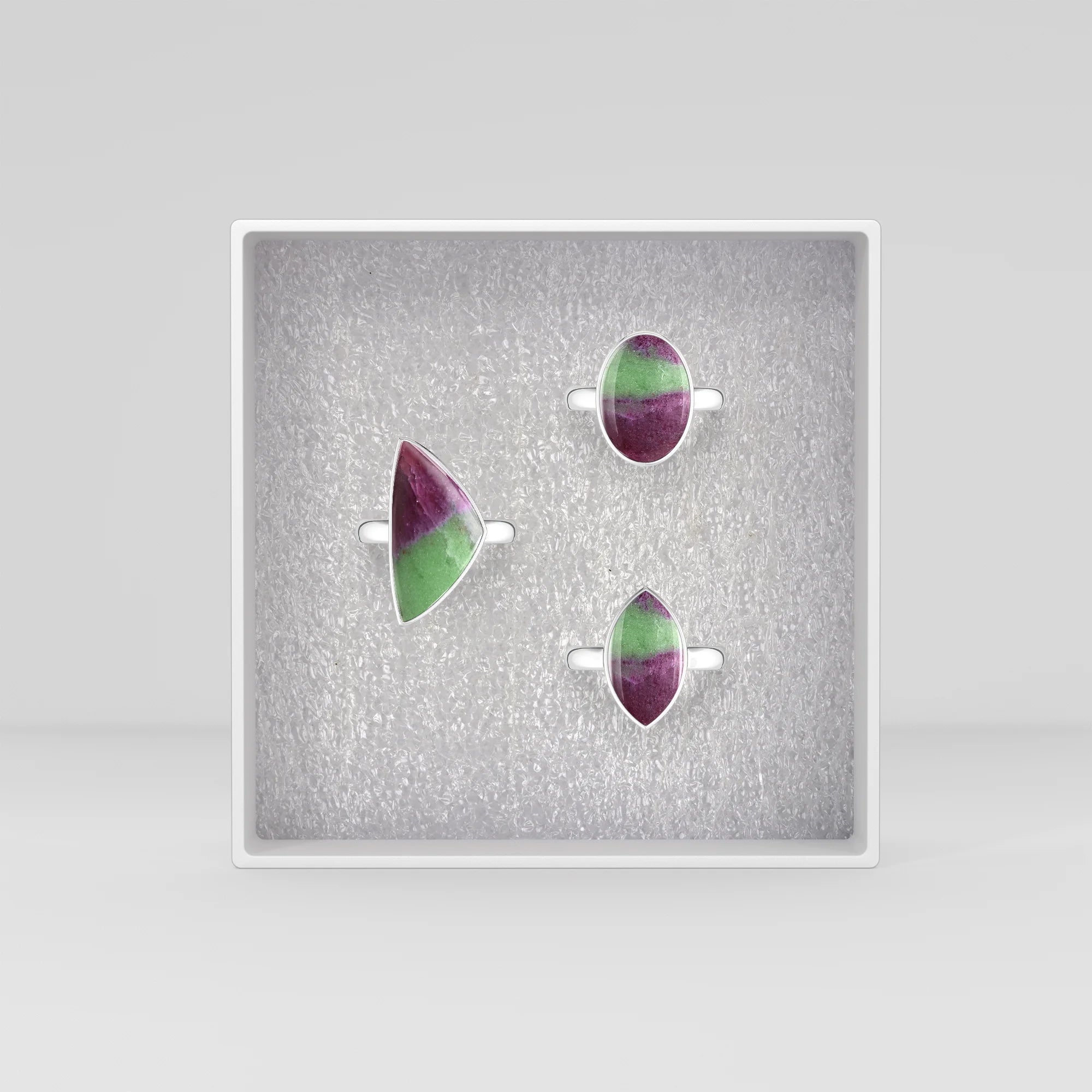 ruby-zoisite bezel-set ring