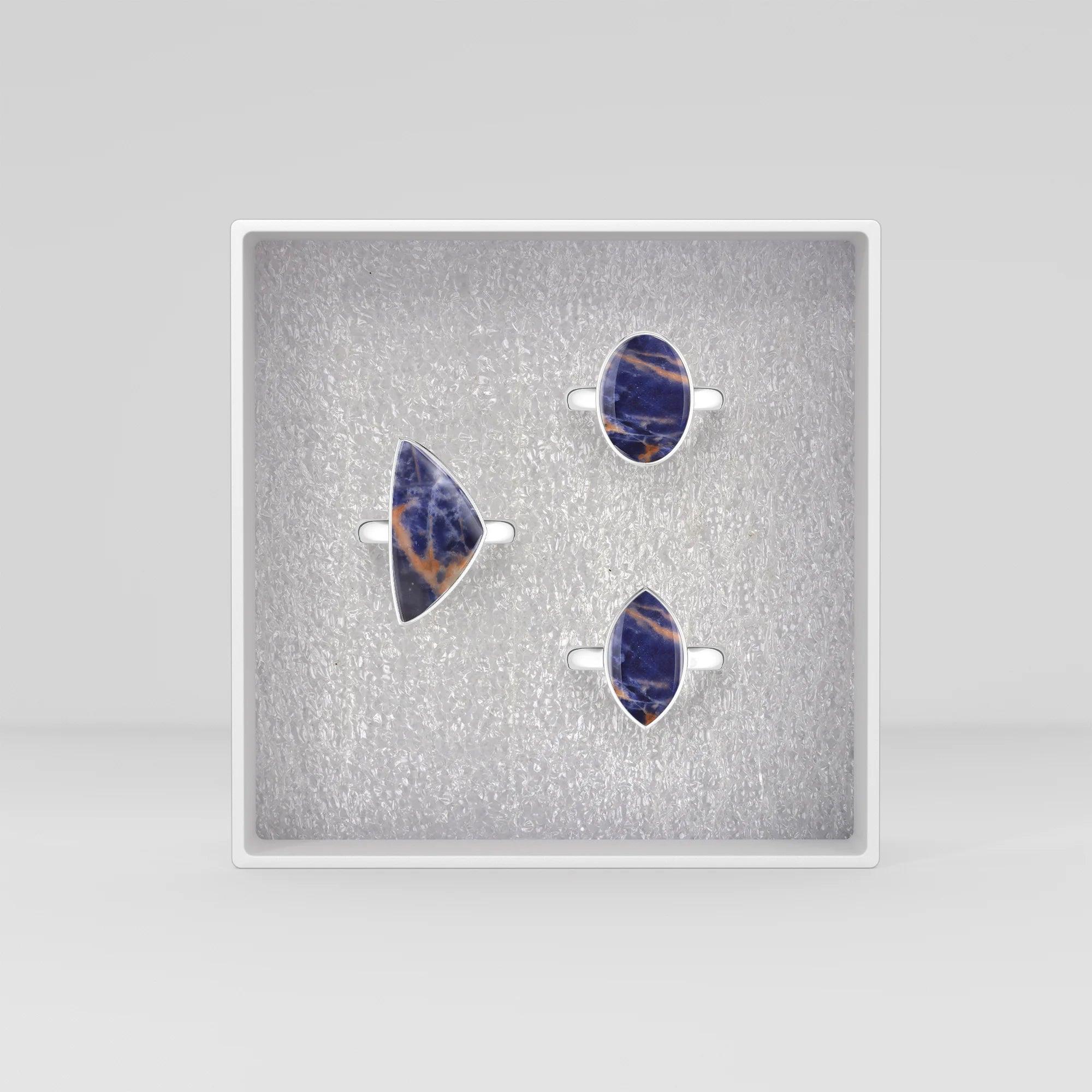 sodalite bezel-set ring