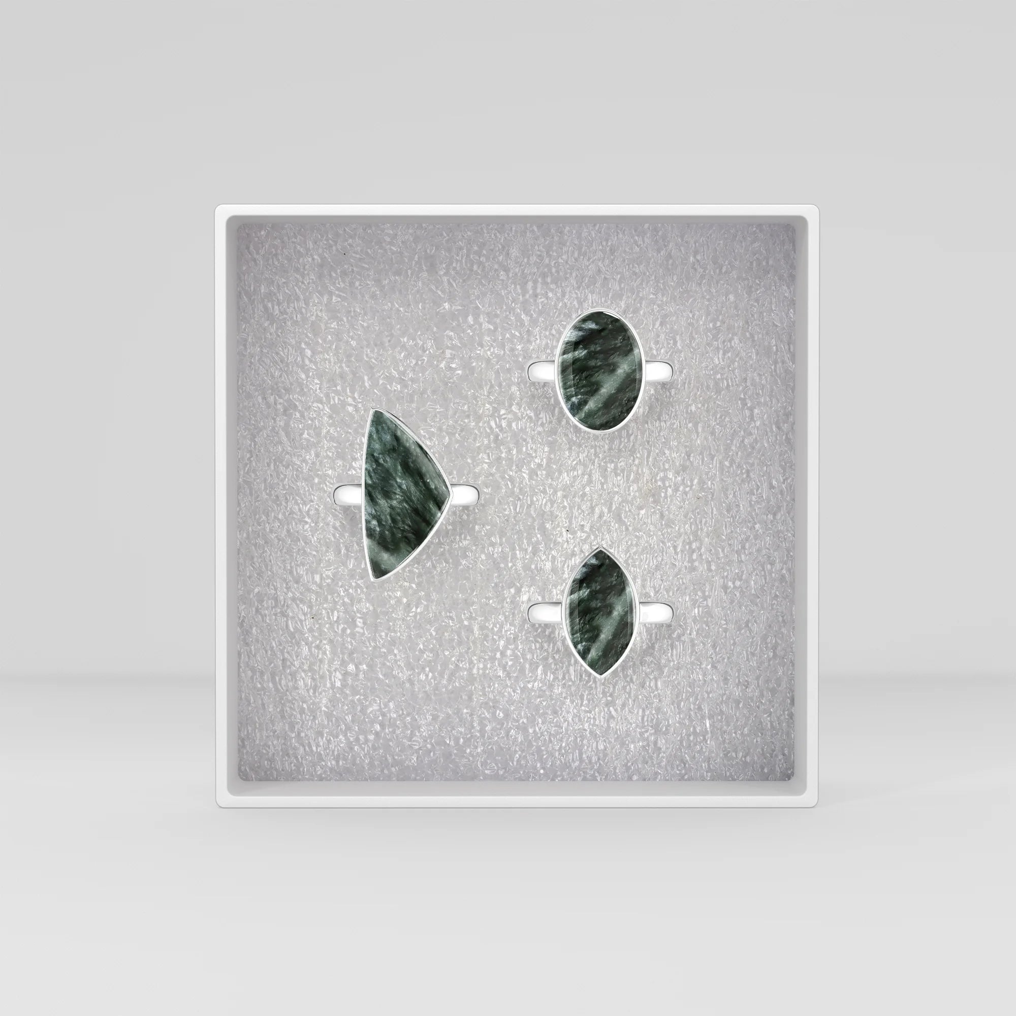 seraphinite bezel-set ring