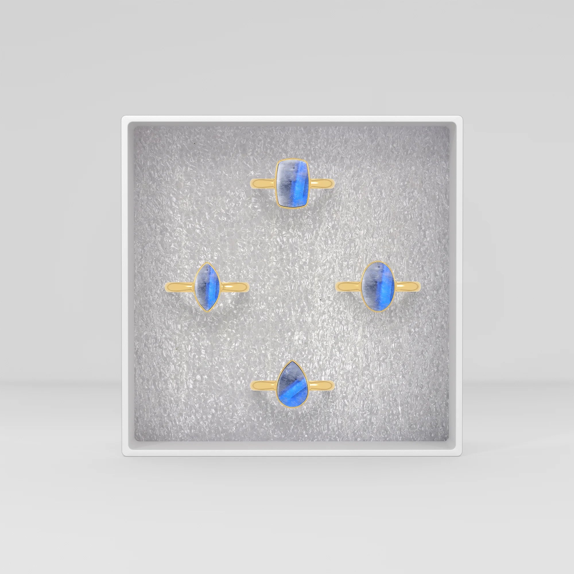 blue moonstone bezel-set ring