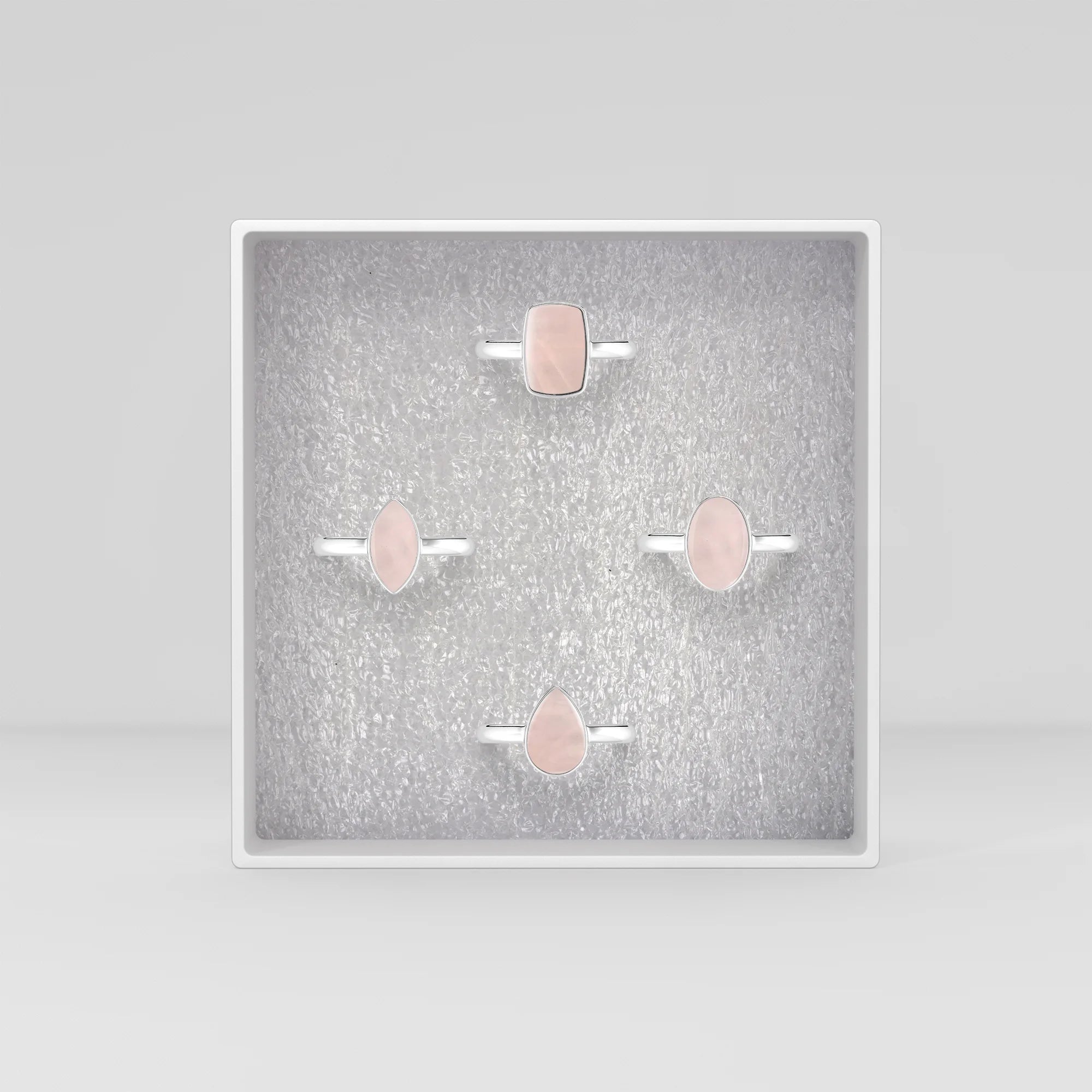 rose quartz bezel-set ring