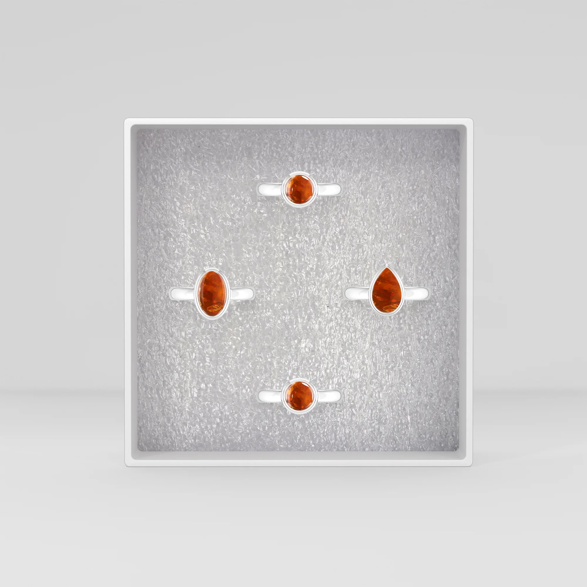 amber bezel-set ring
