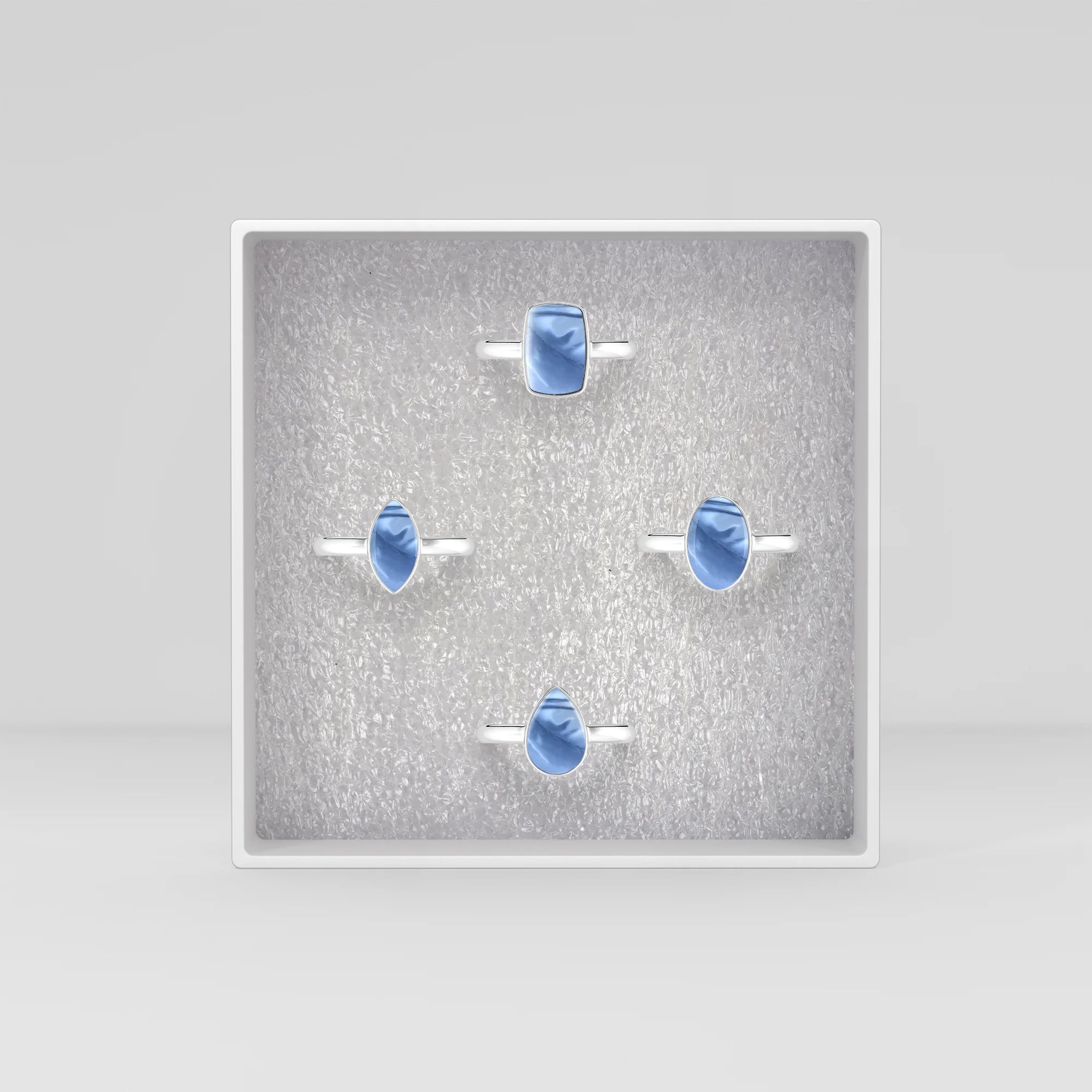 blue opal bezel-set ring
