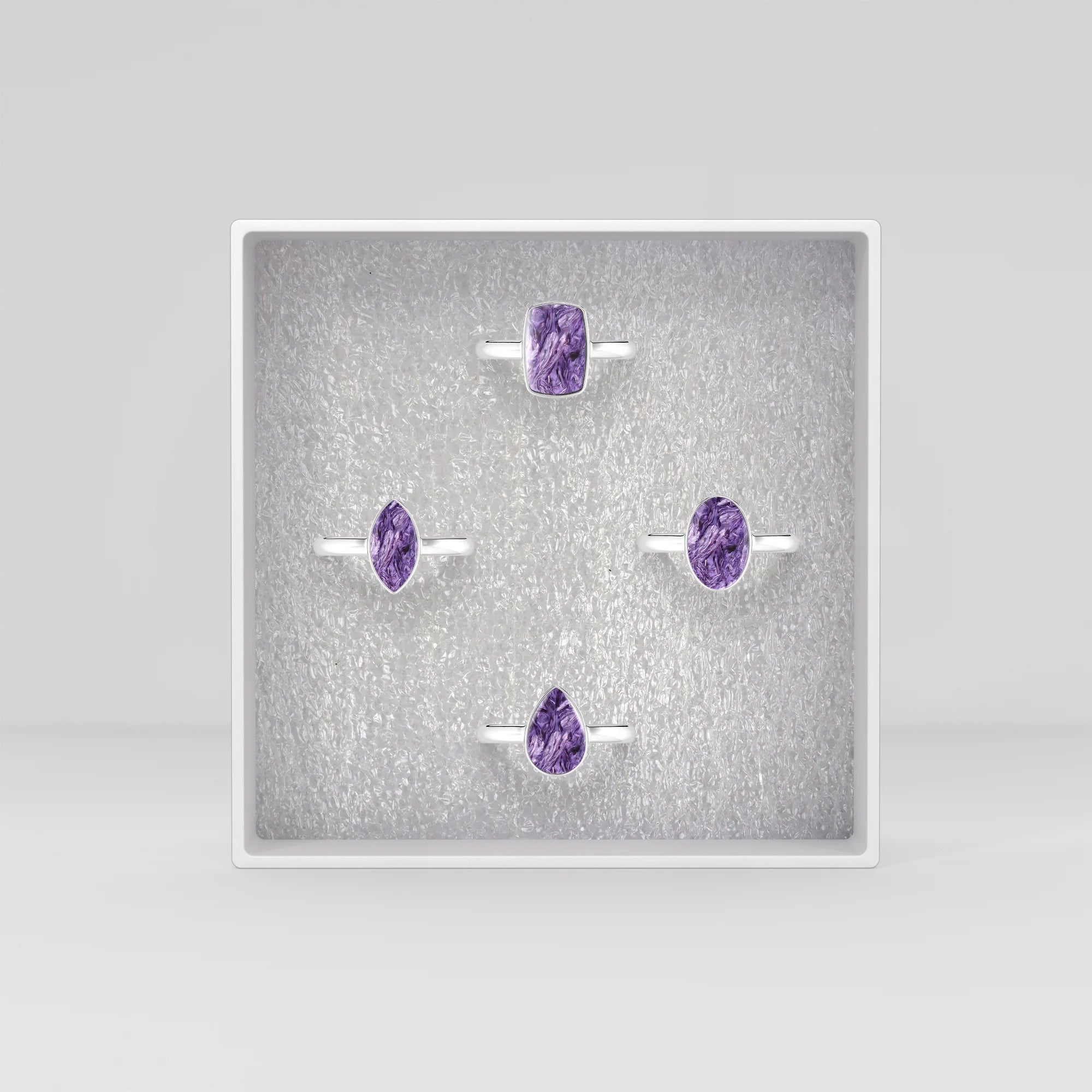 charoite bezel-set ring