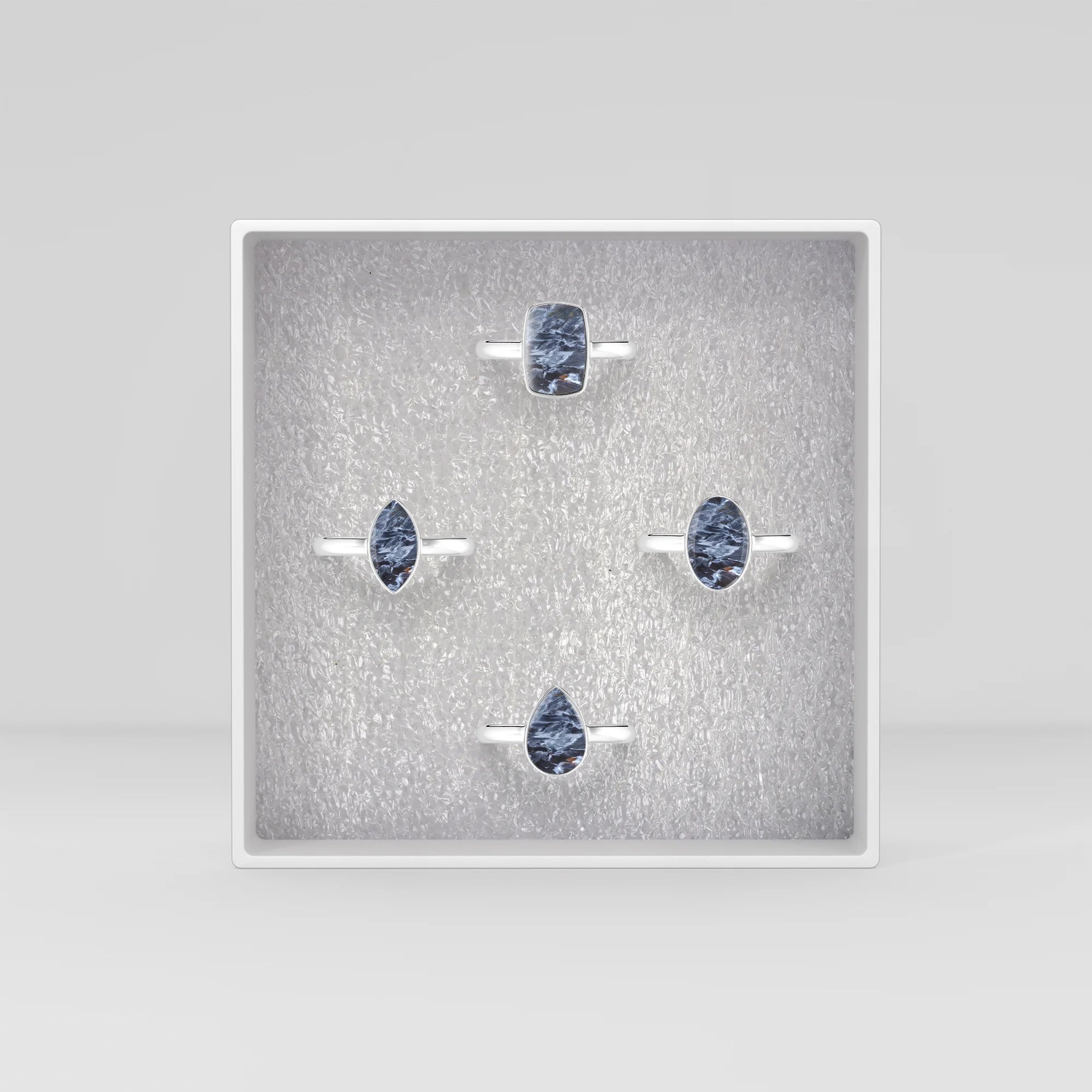 pietersite bezel-set ring