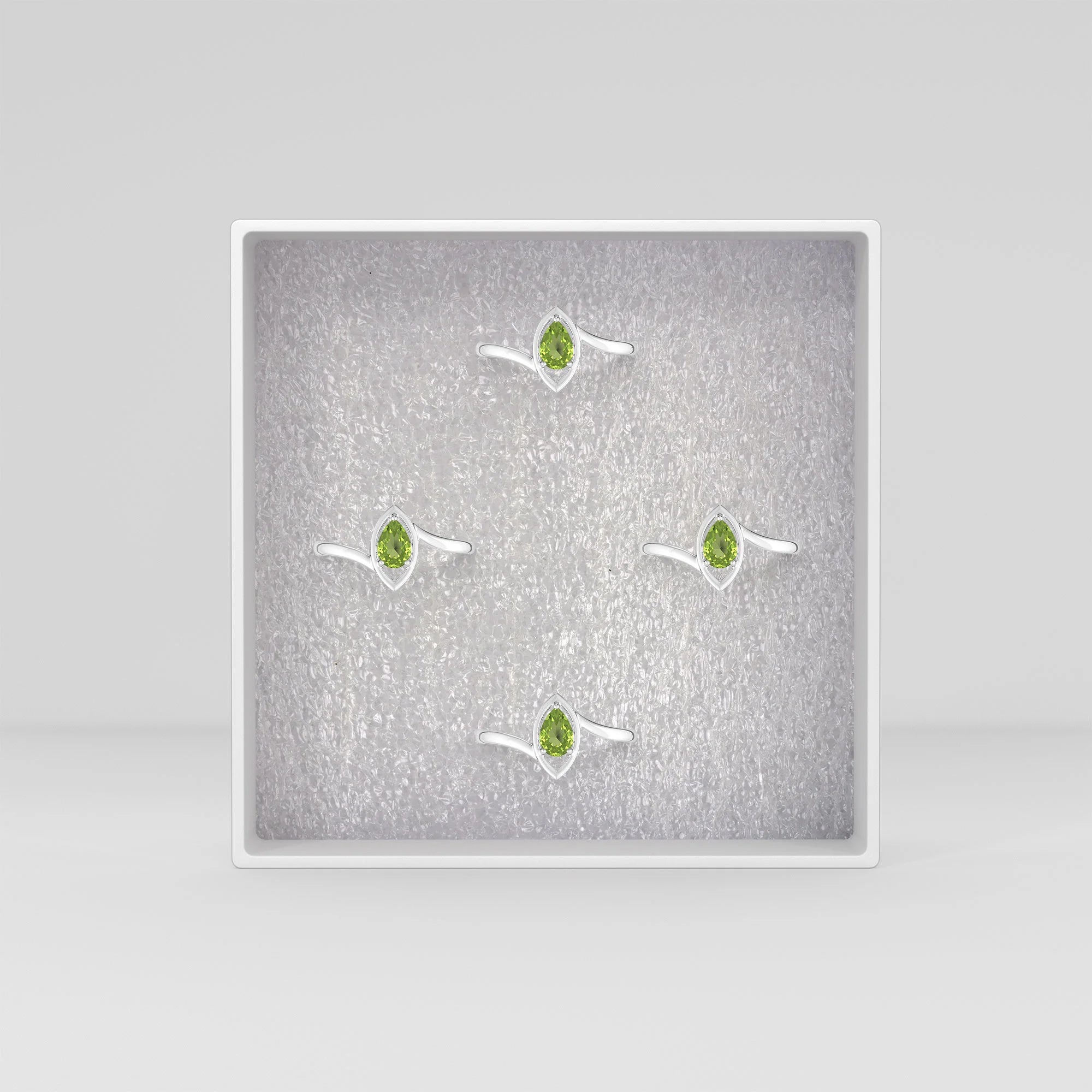 natural peridot ring for women in sterling silver