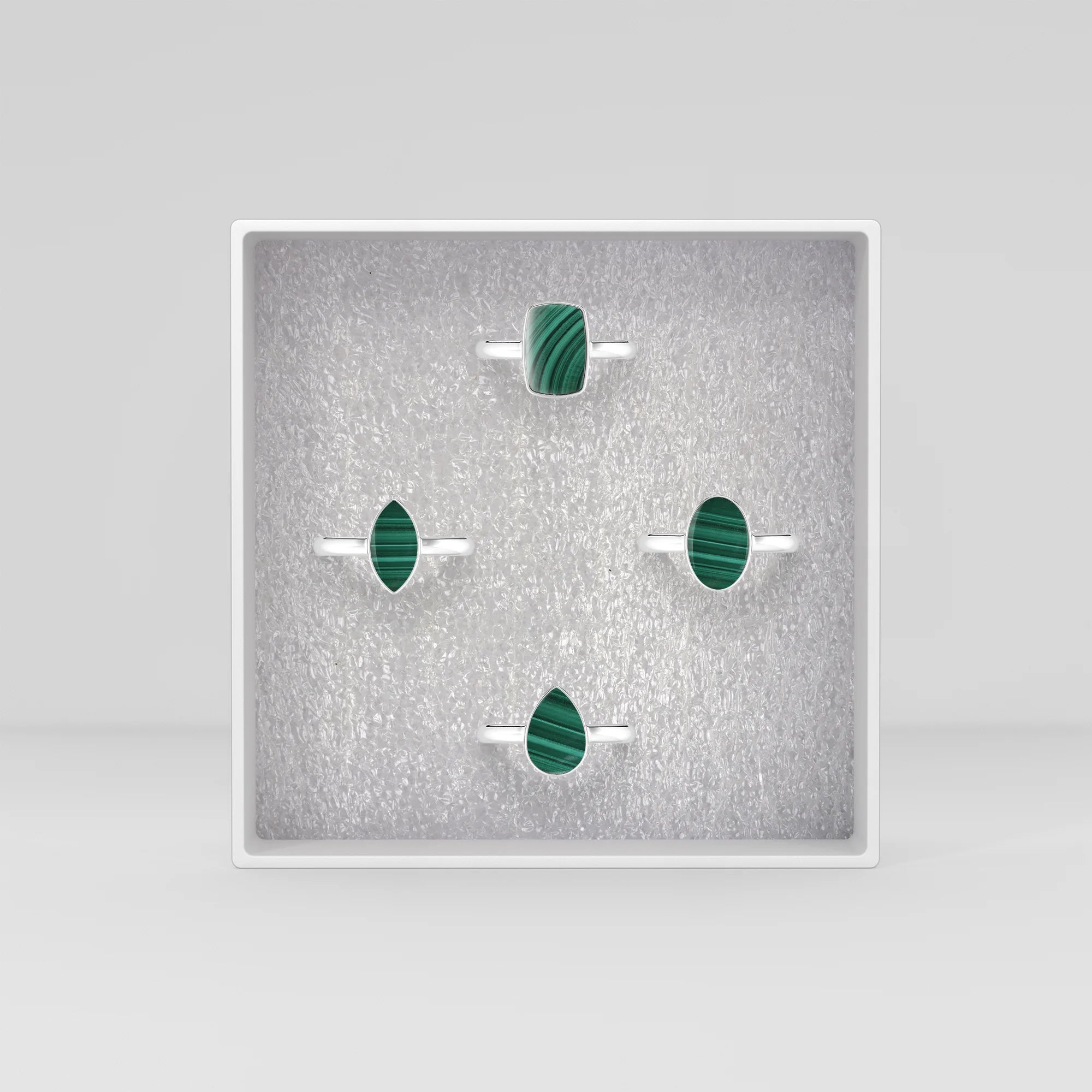 malachite bezel-set ring