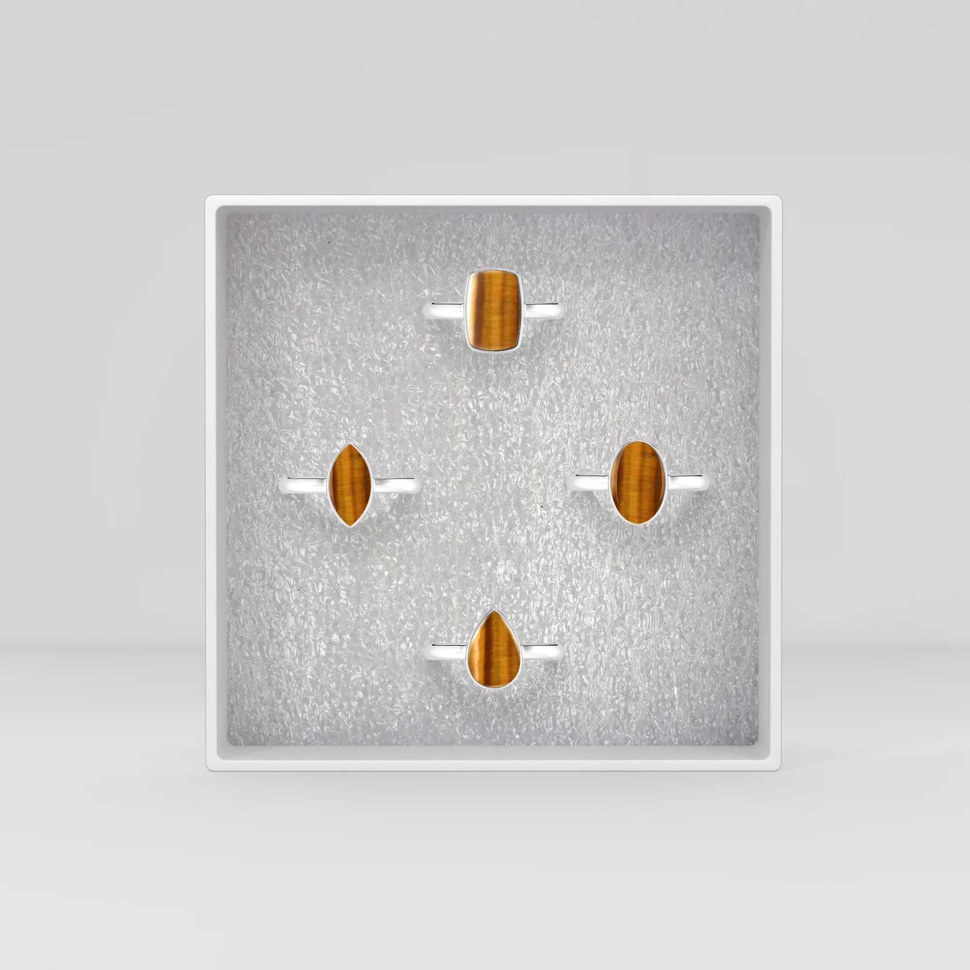 tiger eye bezel-set ring