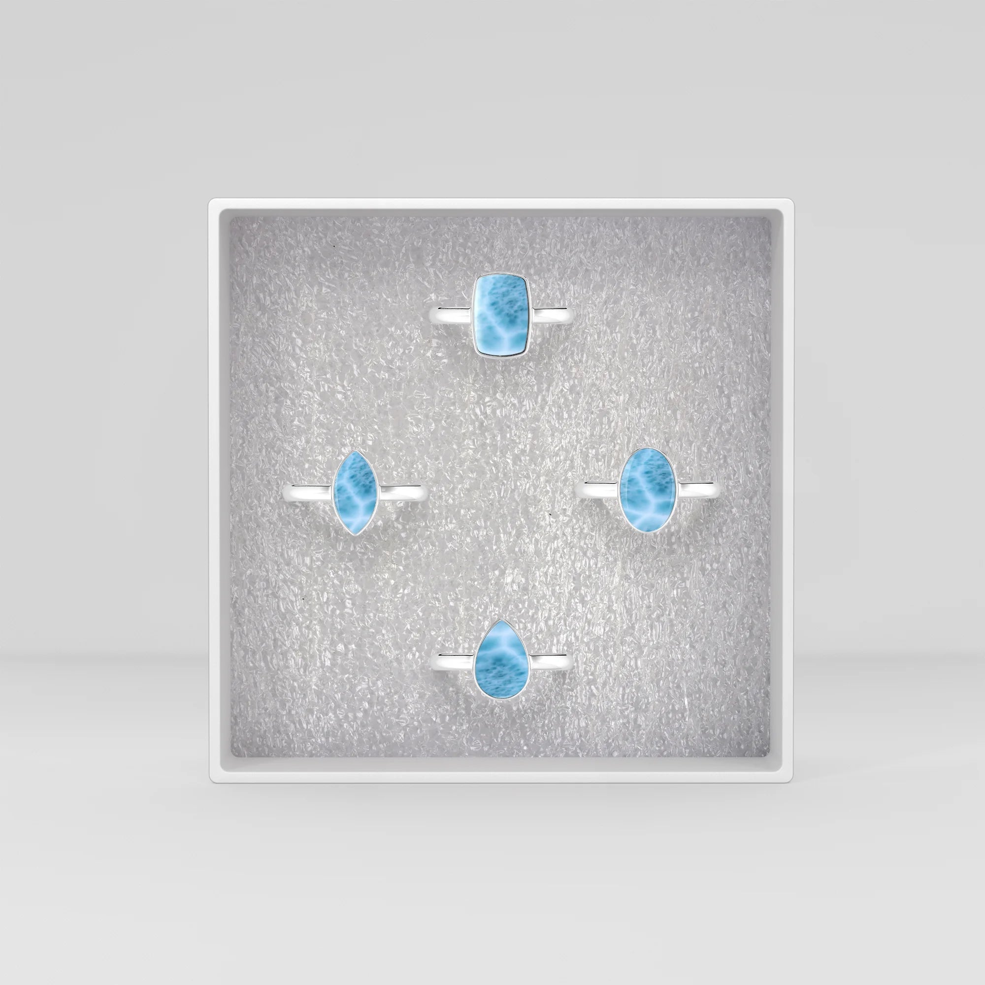 larimar bezel-set ring