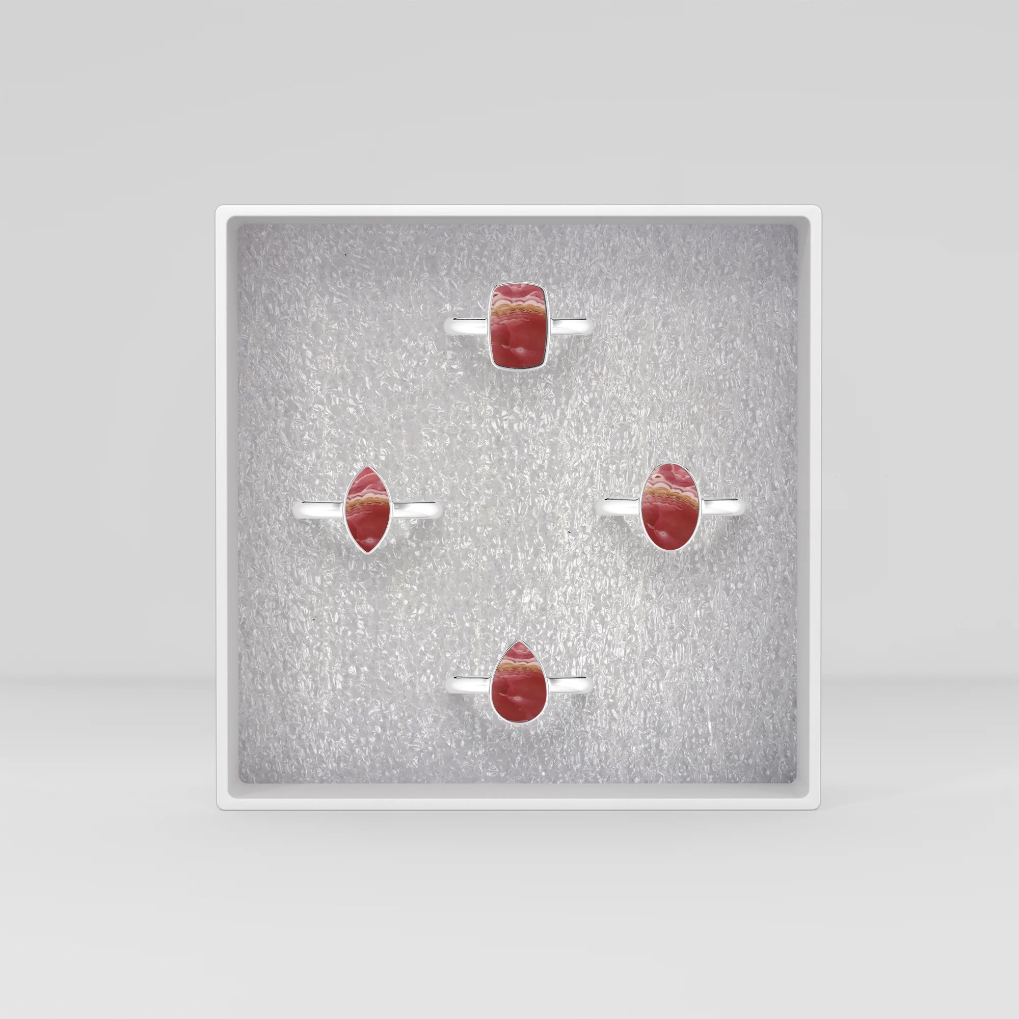 rhodochrosite bezel-set ring
