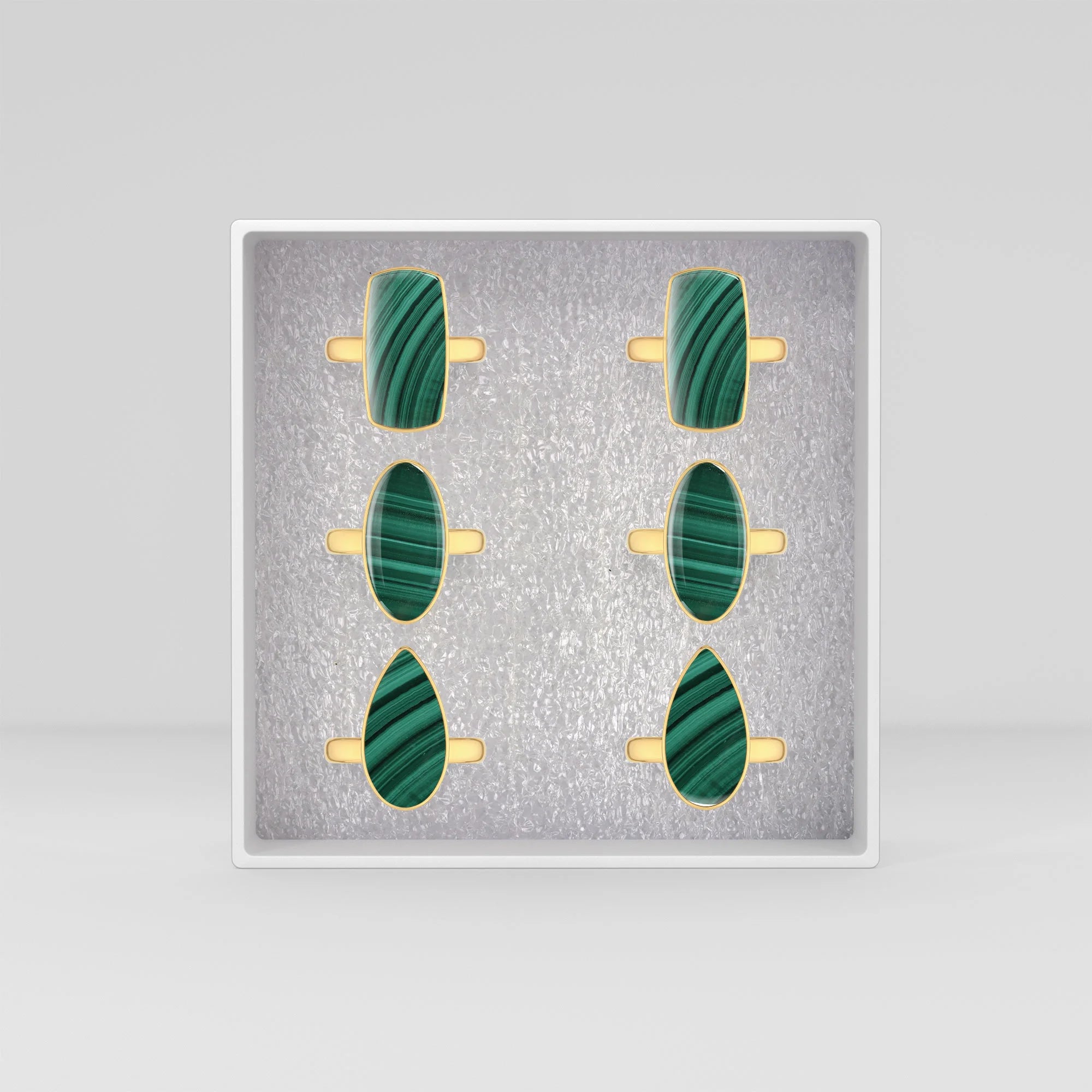 malachite bezel-set ring