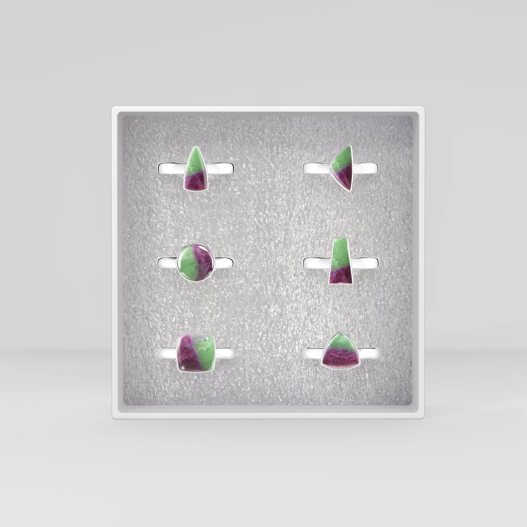 ruby-zoisite bezel-set ring