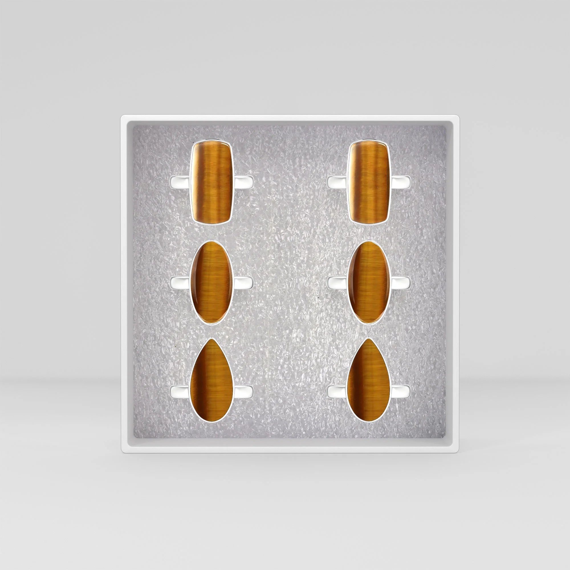 tiger-eye bezel-set ring