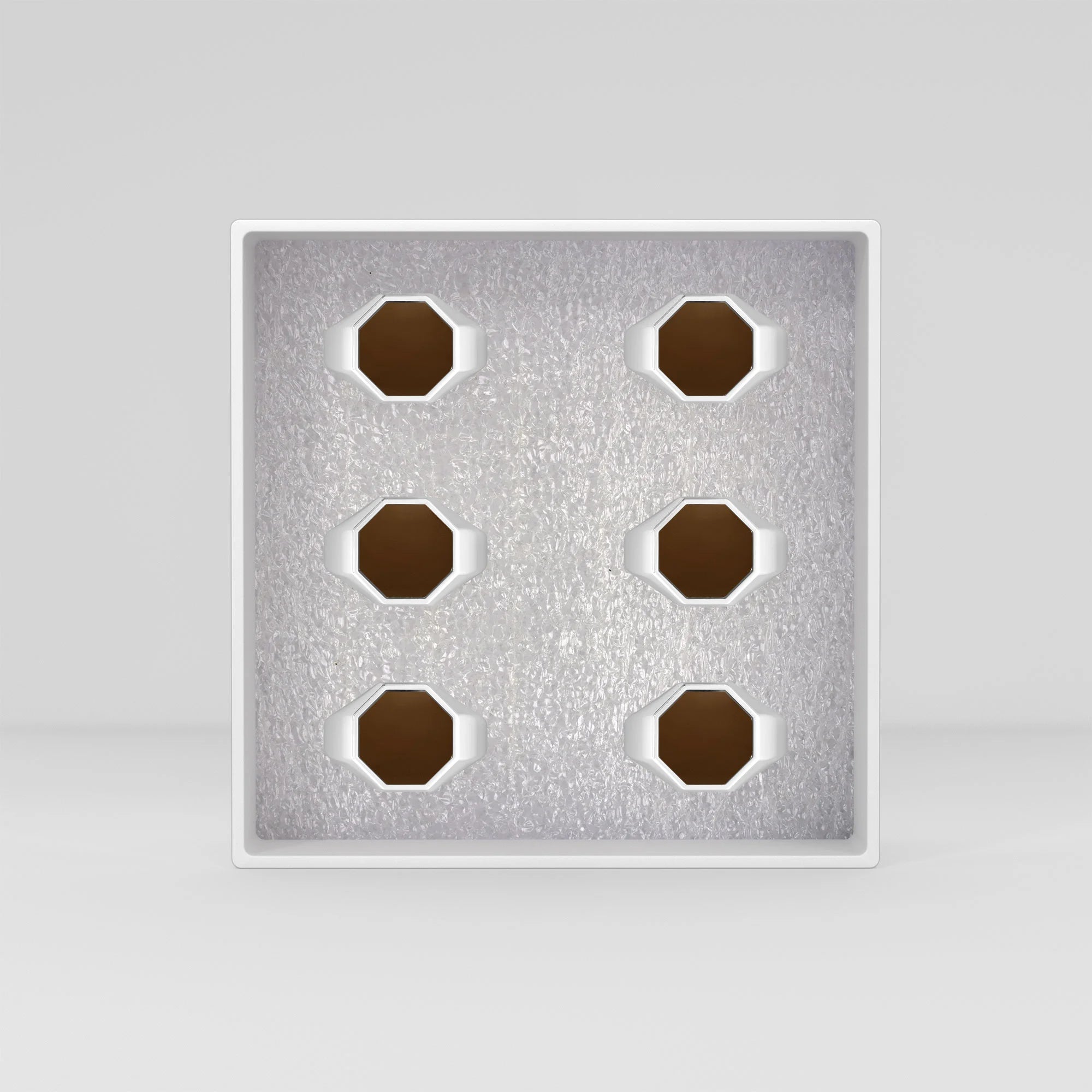 smoky quartz men prong-set ring