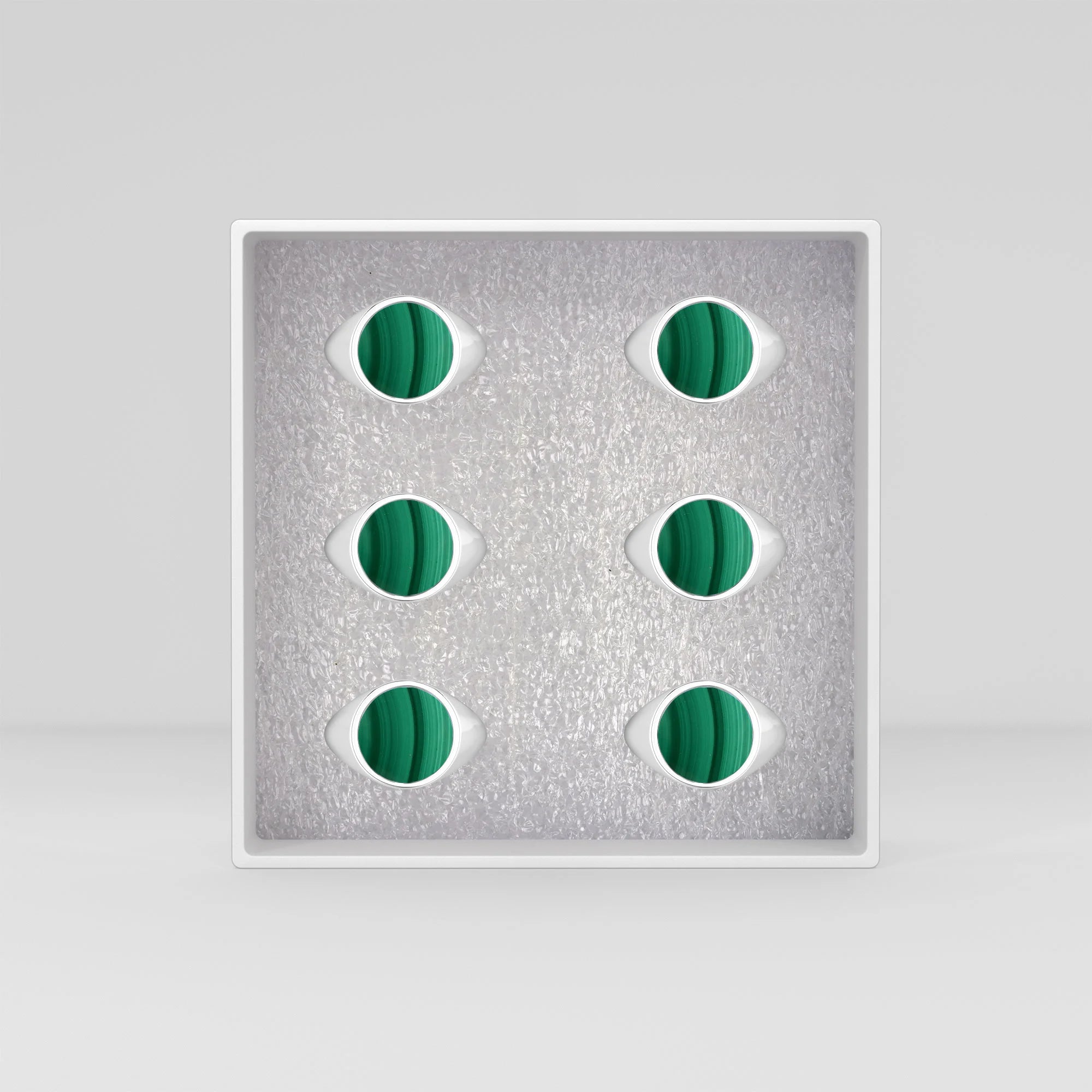 malachite mens bezel-set ring