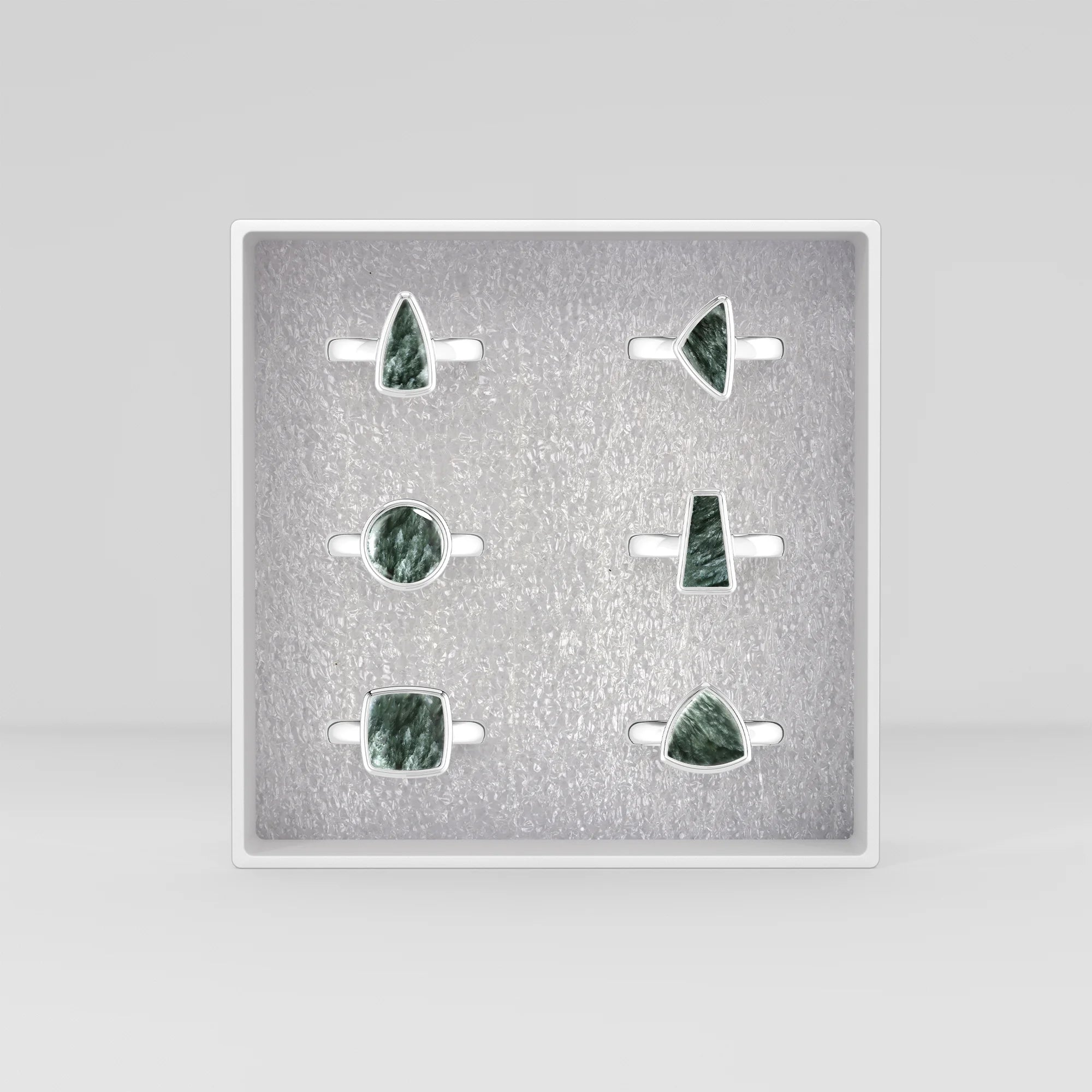 seraphinite bezel-set ring