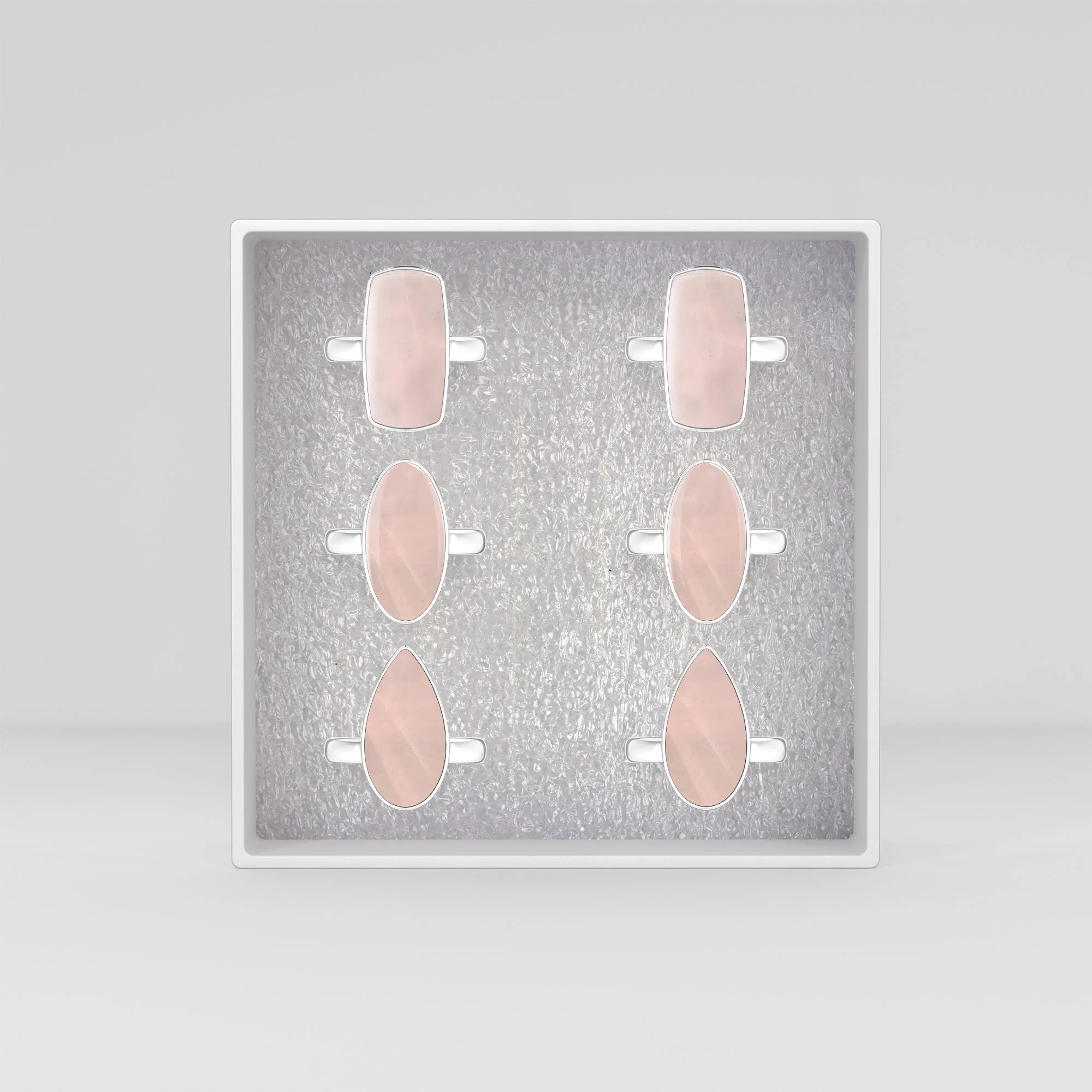 rose-quartz bezel-set ring