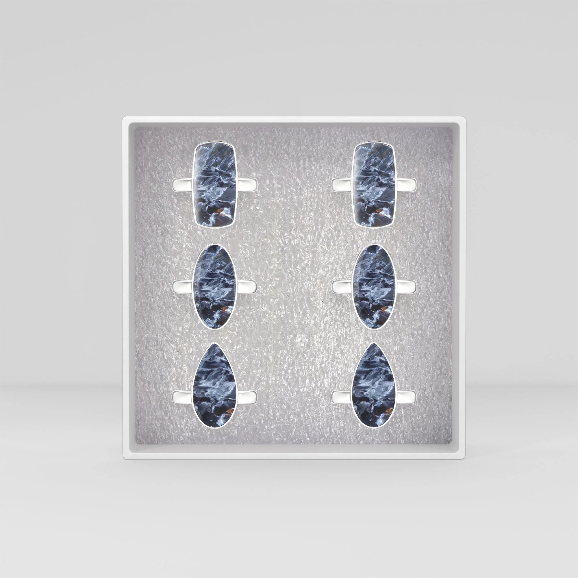 pietersite bezel-set ring