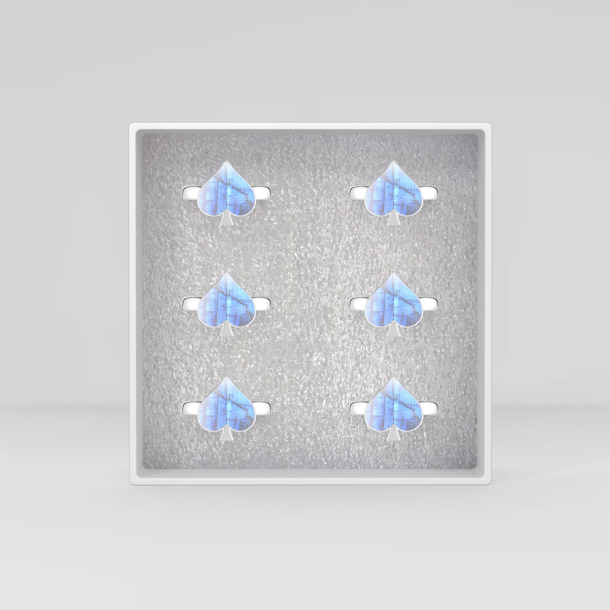 rainbow moonstone bezel-set ring