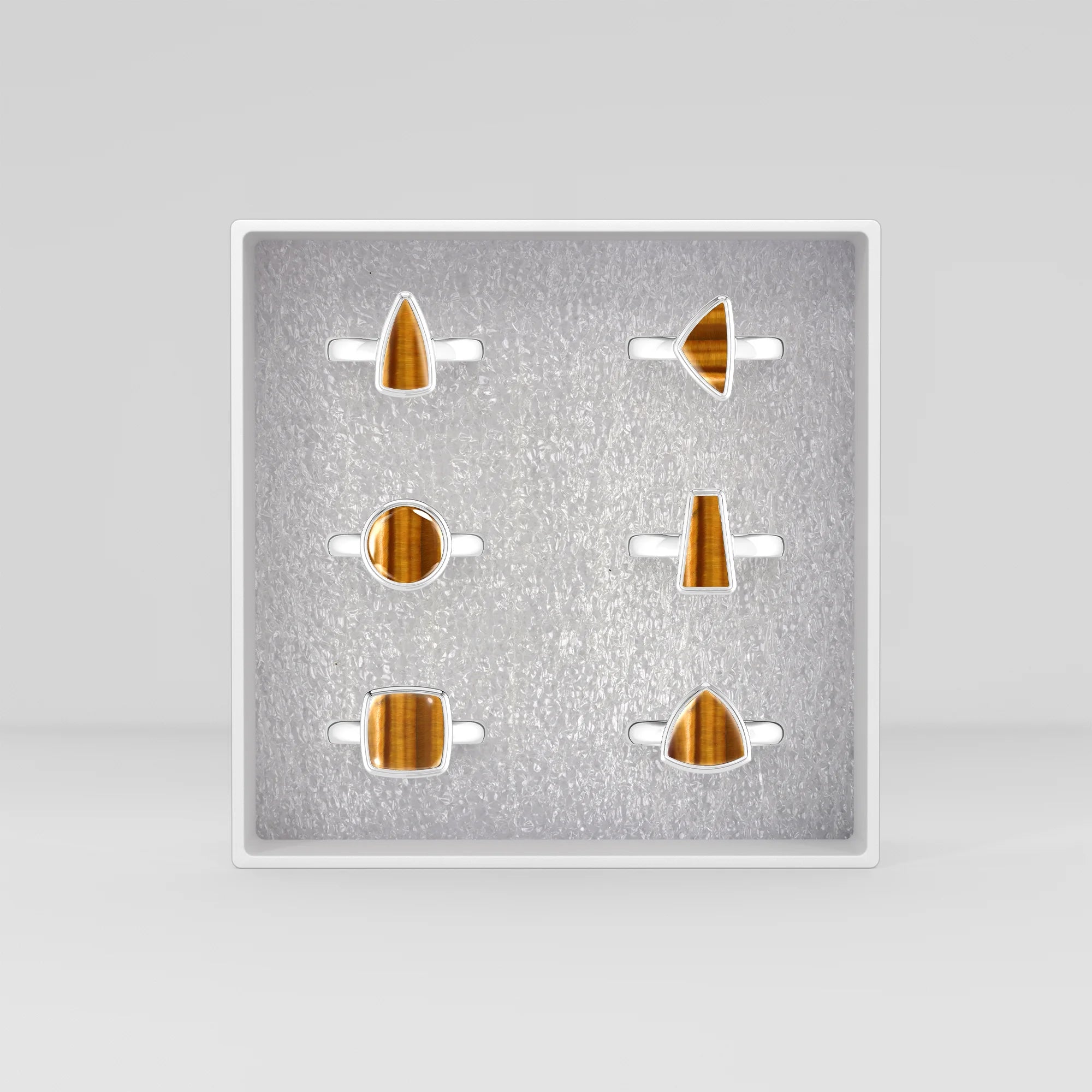 tiger-eye bezel-set ring