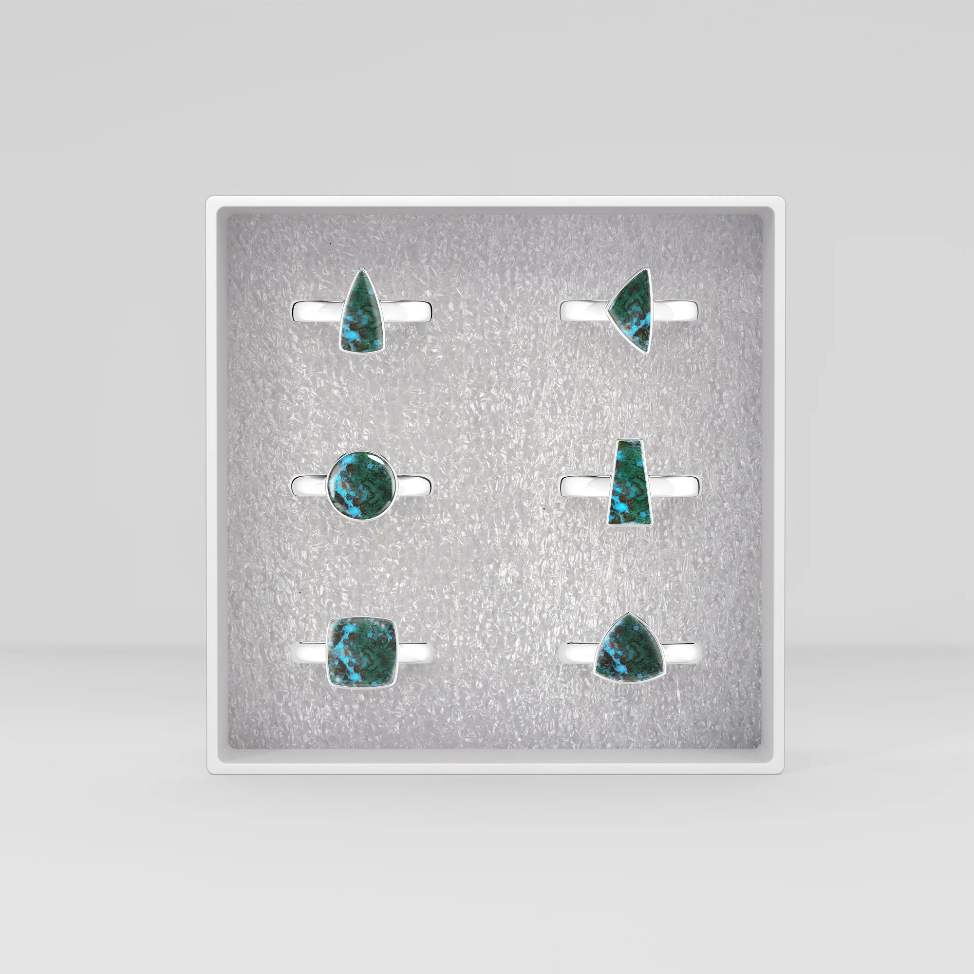 chrysocolla bezel-set ring